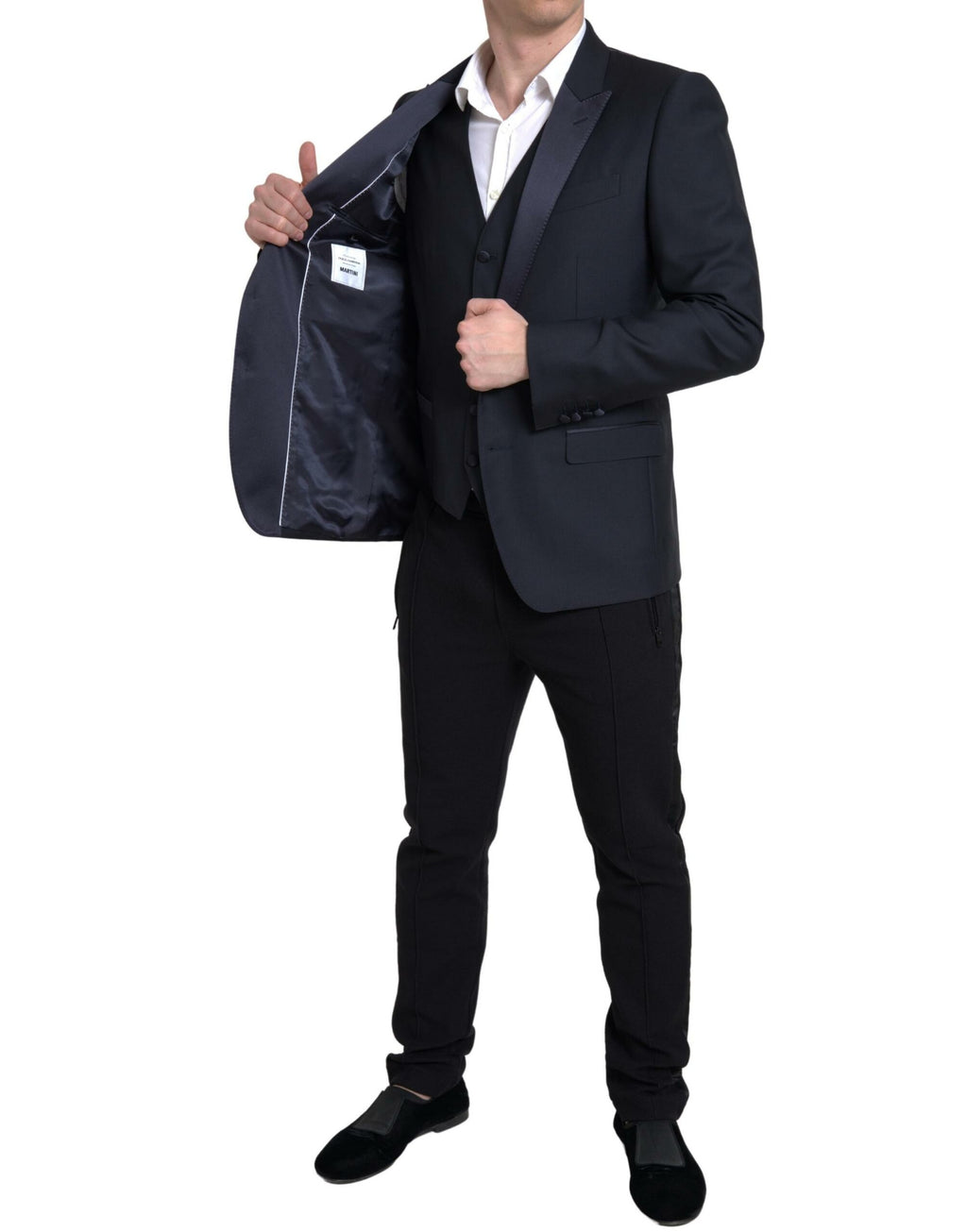 Dolce & Gabbana Blue Two Piece Suits for Men side view