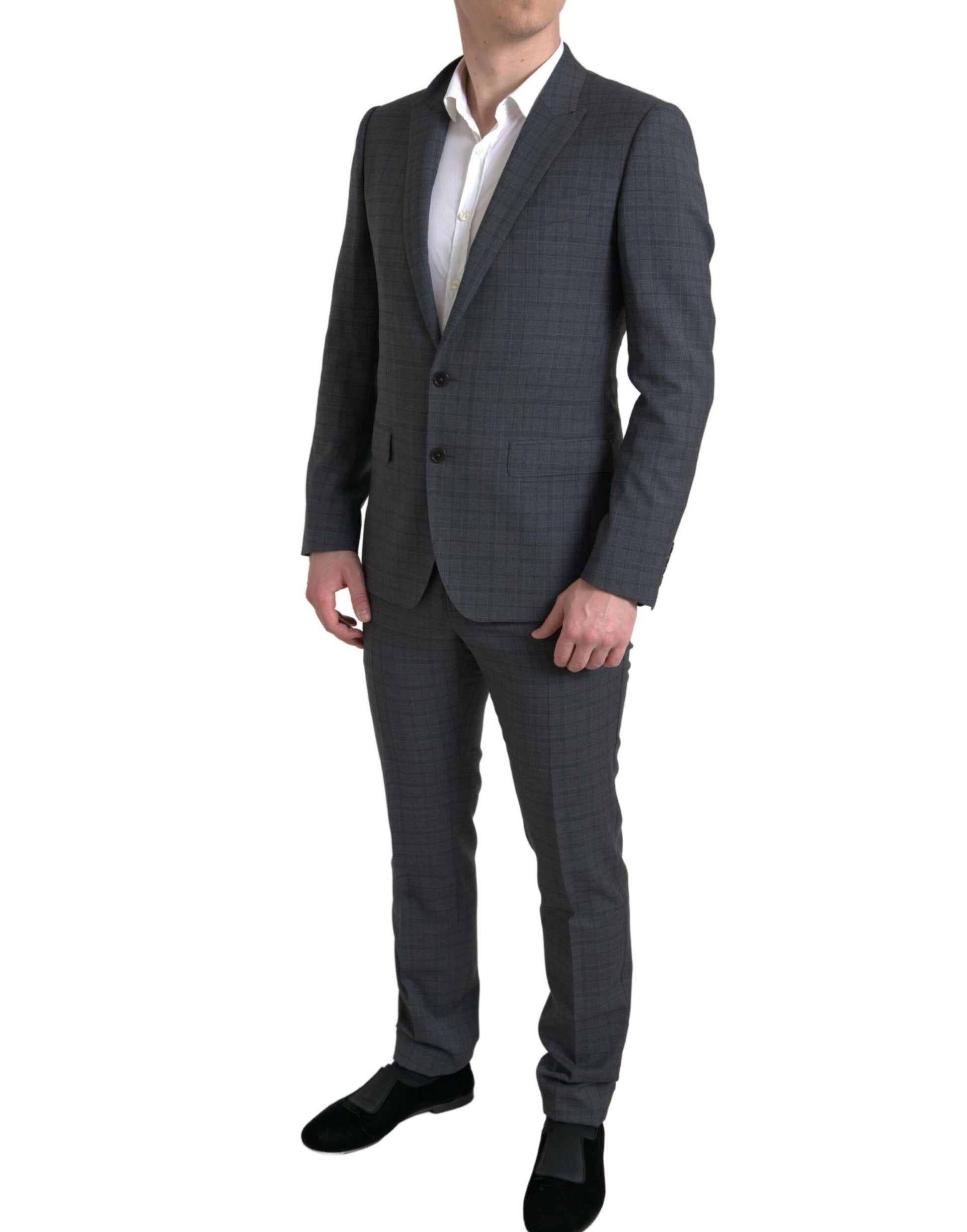 Dolce & Gabbana Grey Two Piece Suits for Men side view