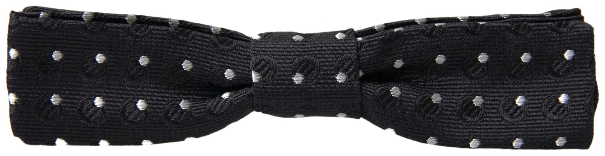 Nœud papillon papillon réglable en soie à pois noirs Dolce & Gabbana pour homme