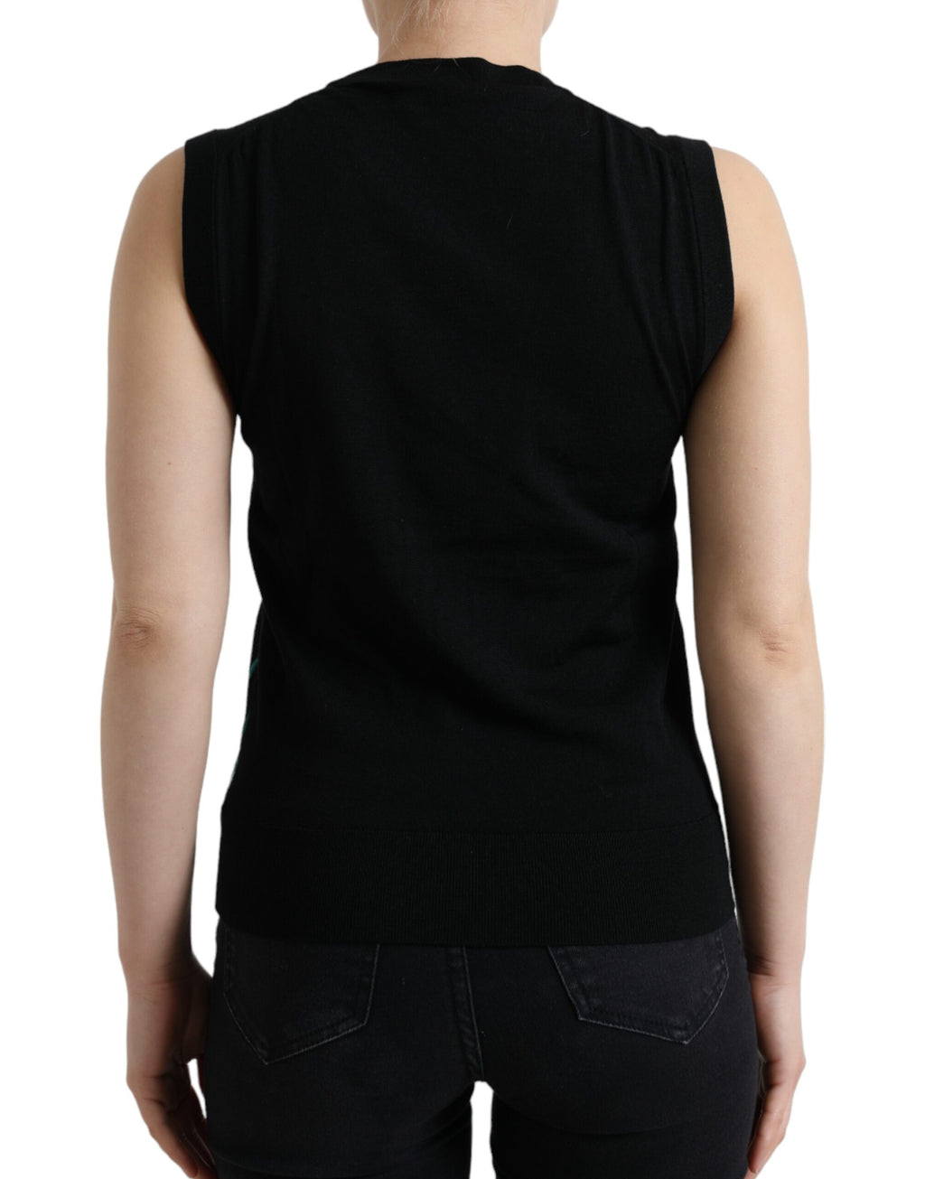Dolce & Gabbana Black Sleeveless T-Shirt for Women detail view