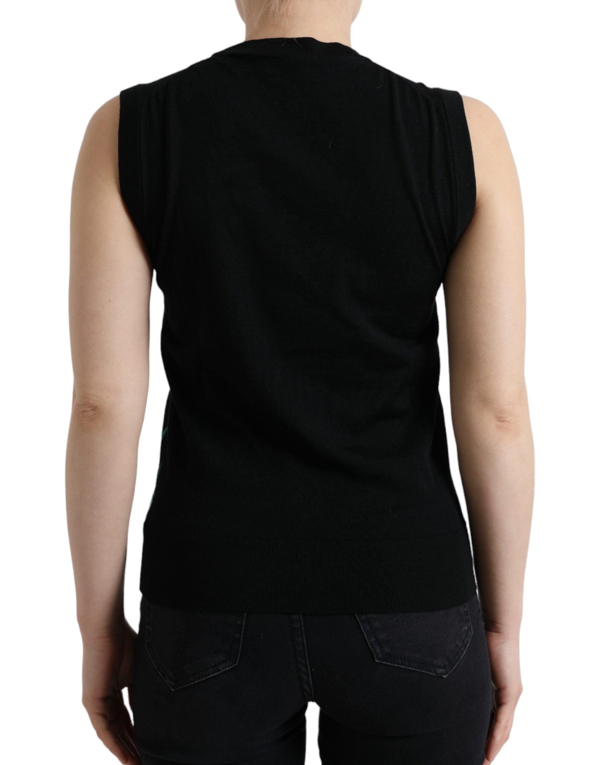 Dolce & Gabbana Black Sleeveless T-Shirt for Women detail view