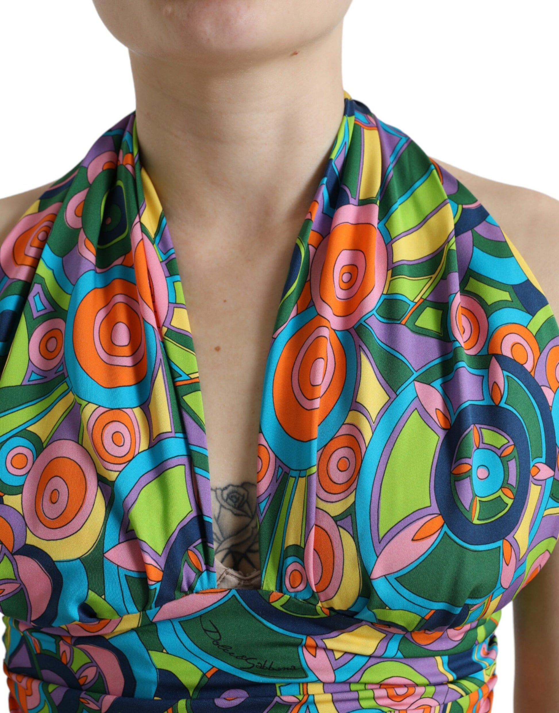 Dolce & Gabbana Multicolor Sleeveless T-Shirt for Women side view
