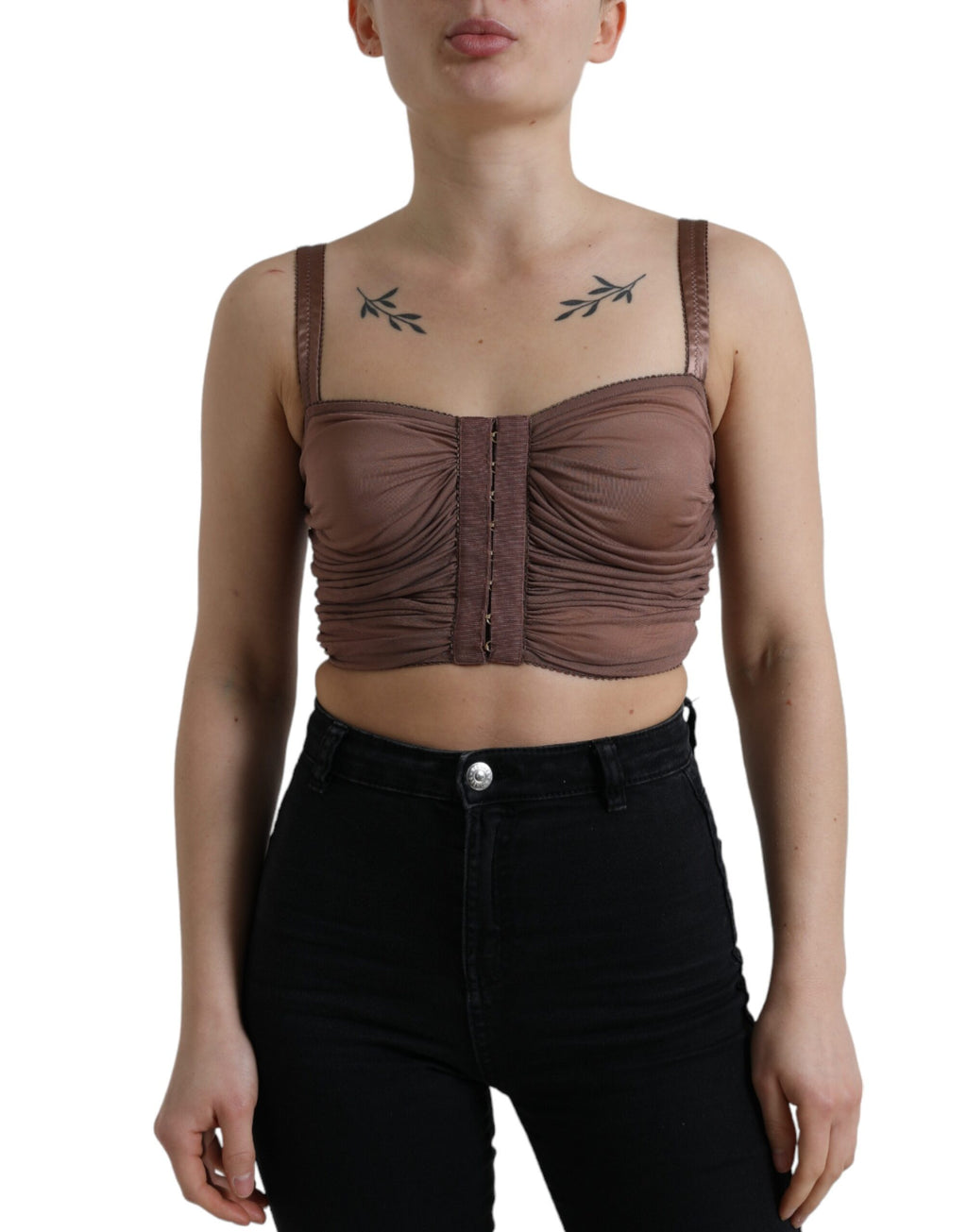 Dolce & Gabbana Brown Sleeveless T-Shirt for Women