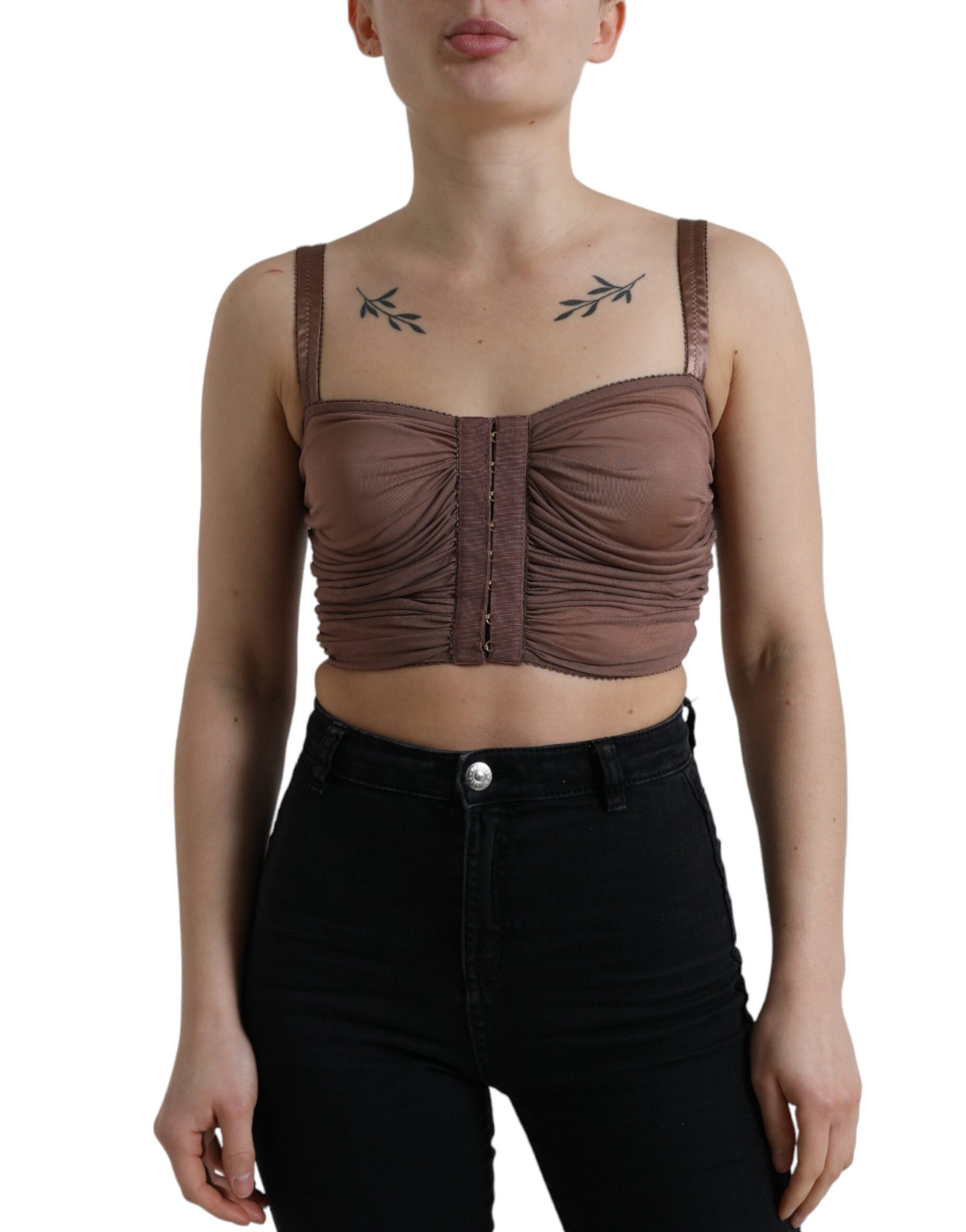 Dolce & Gabbana Brown Sleeveless T-Shirt for Women