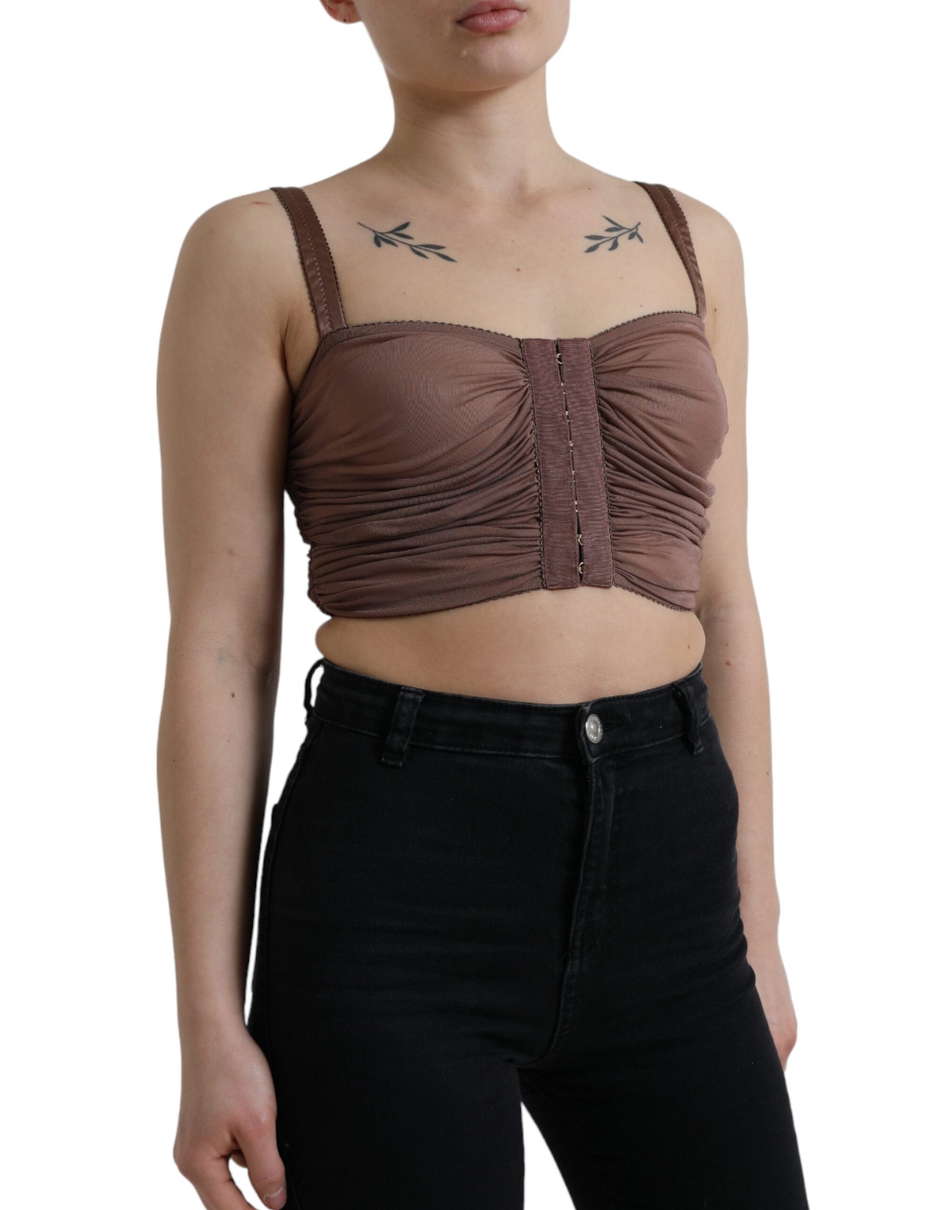 Dolce & Gabbana Brown Sleeveless T-Shirt for Women alternate view