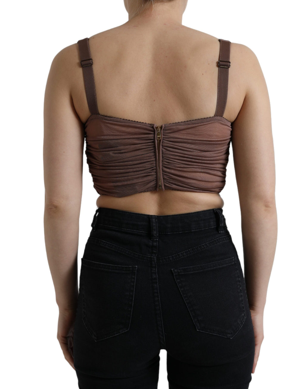 Dolce & Gabbana Brown Sleeveless T-Shirt for Women detail view