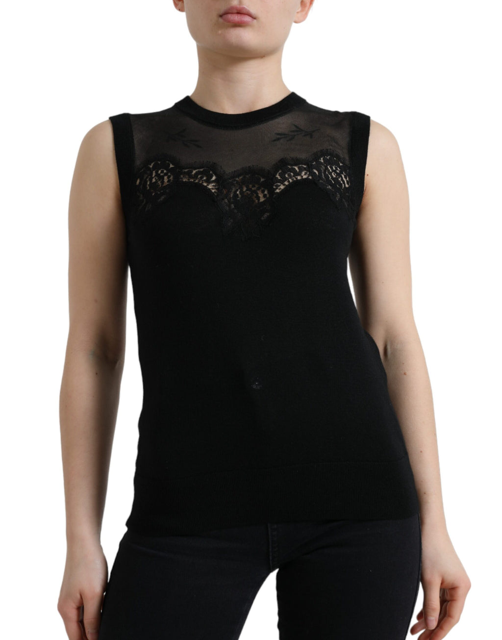 Dolce & Gabbana Black Sleeveless T-Shirt for Women