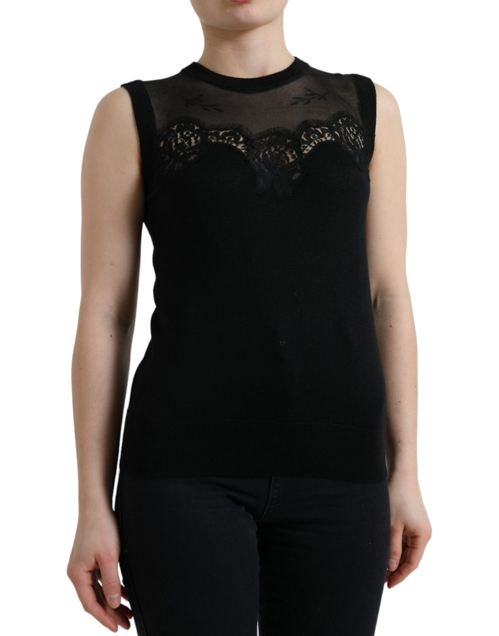 Dolce & Gabbana Black Sleeveless T-Shirt for Women alternate view