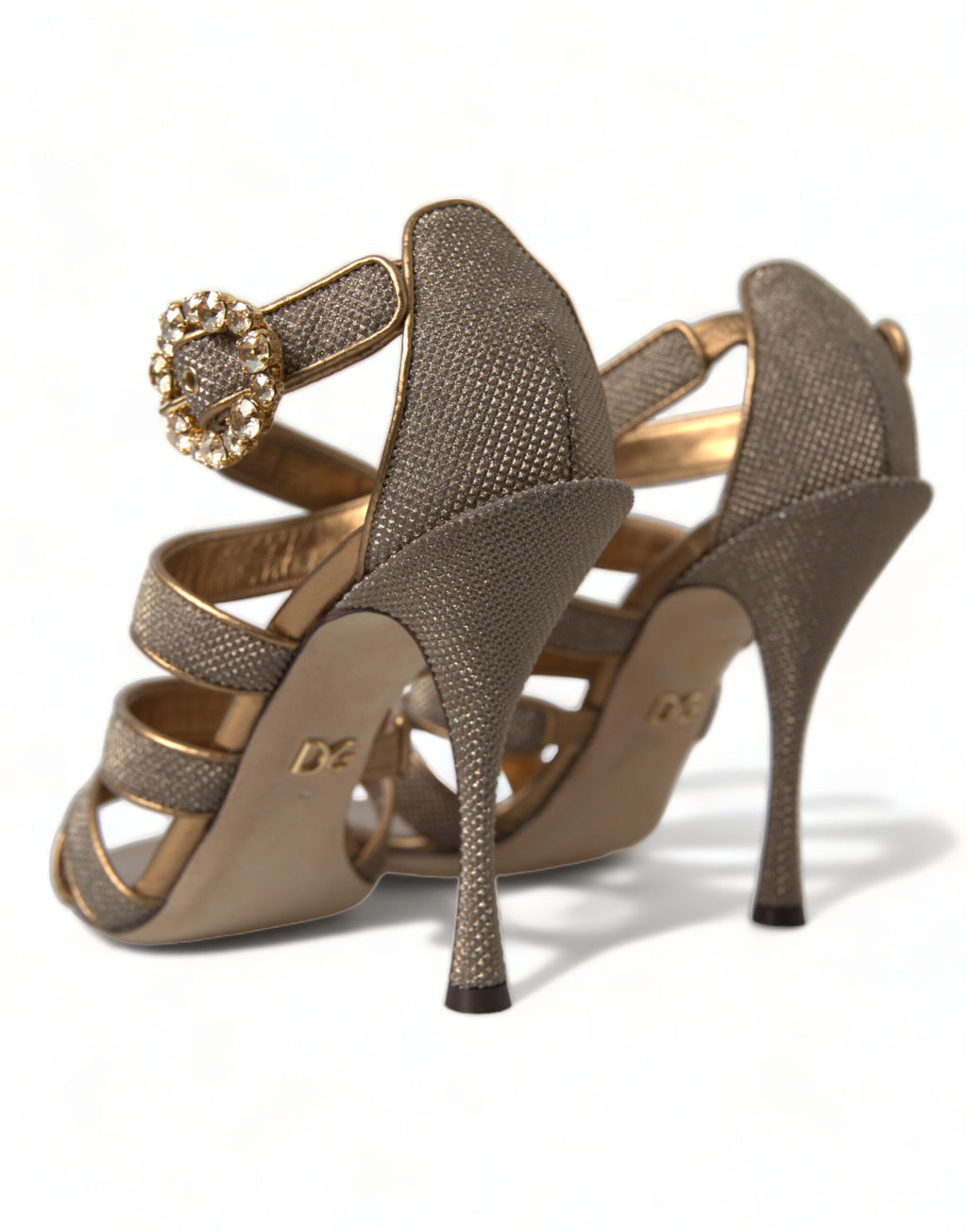 Sandales à talons Dolce & Gabbana en bronze et cristaux