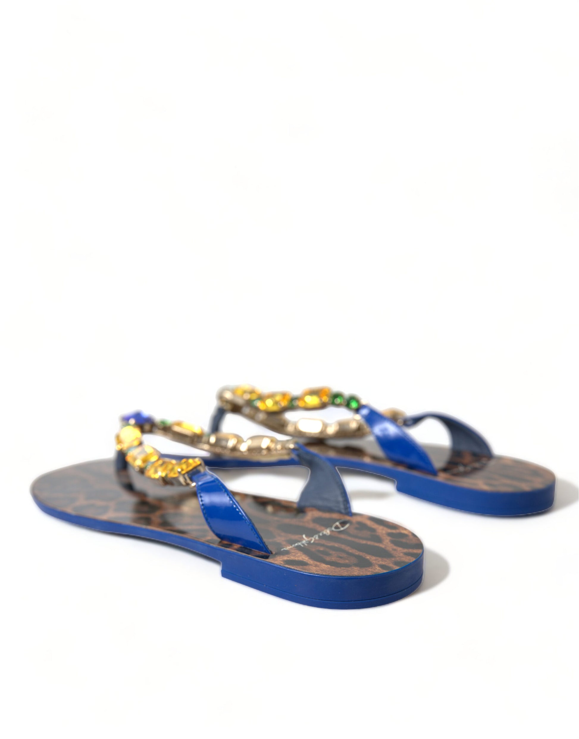 Dolce & Gabbana Blue Slides for Women side view