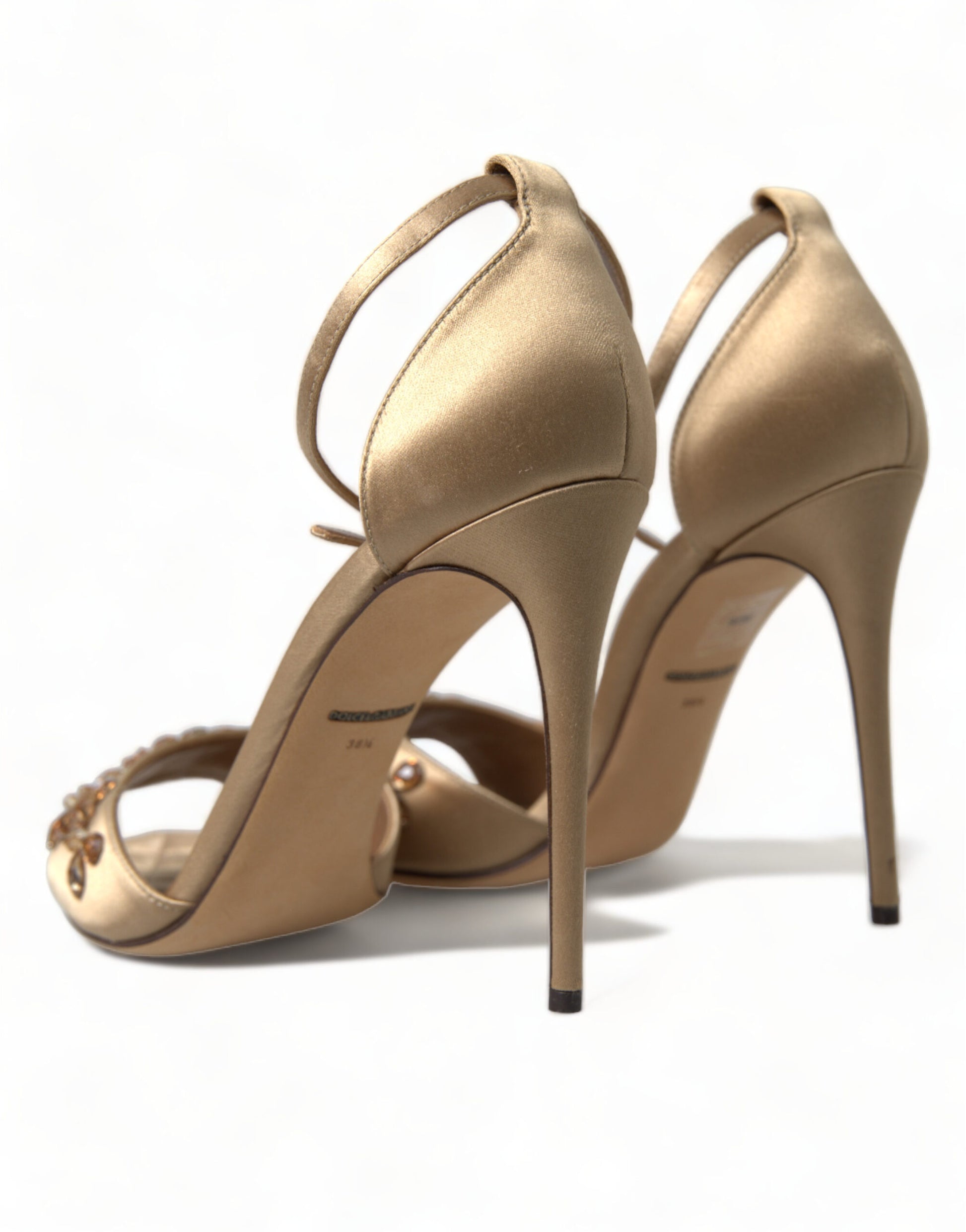 Dolce & Gabbana Gold Stiletto Heels for Women side view