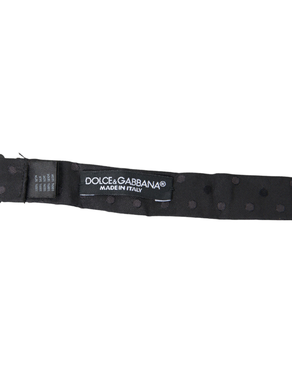 Nœud Papillon Papillon pour Homme Dolce & Gabbana en Soie Grise à Pois, Ajustable