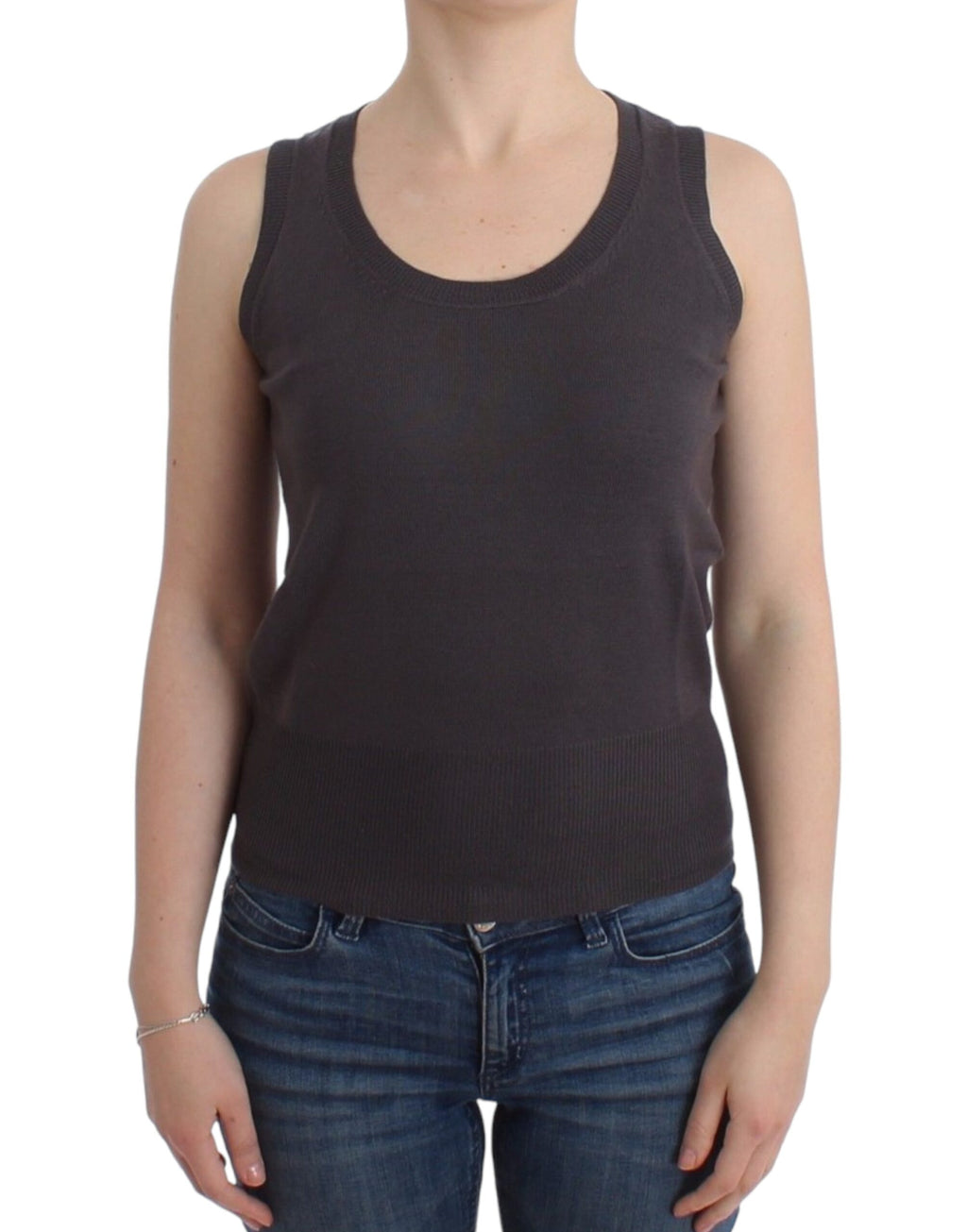 John Galliano Brown Sleeveless T-Shirt for Women