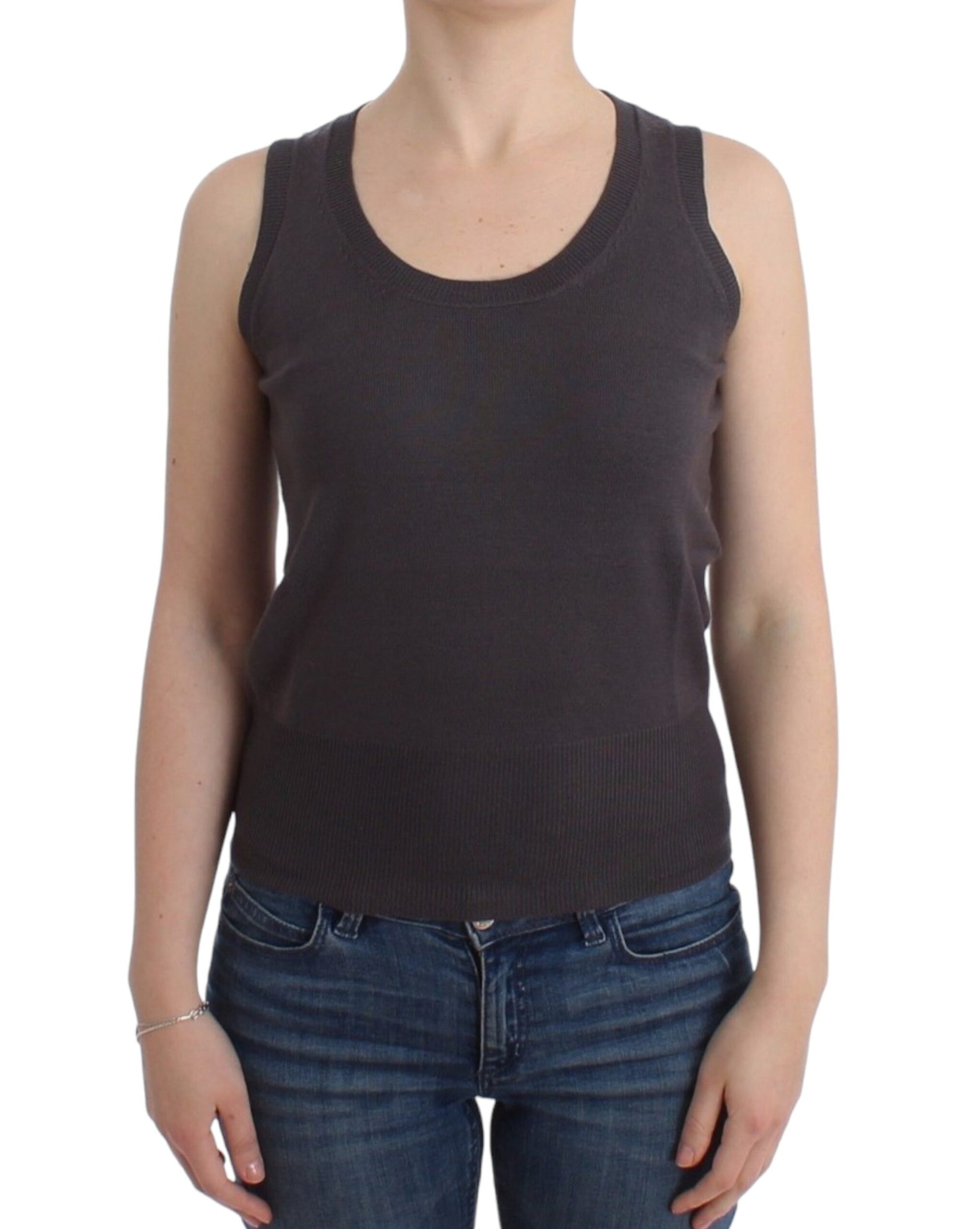 John Galliano Brown Sleeveless T-Shirt for Women