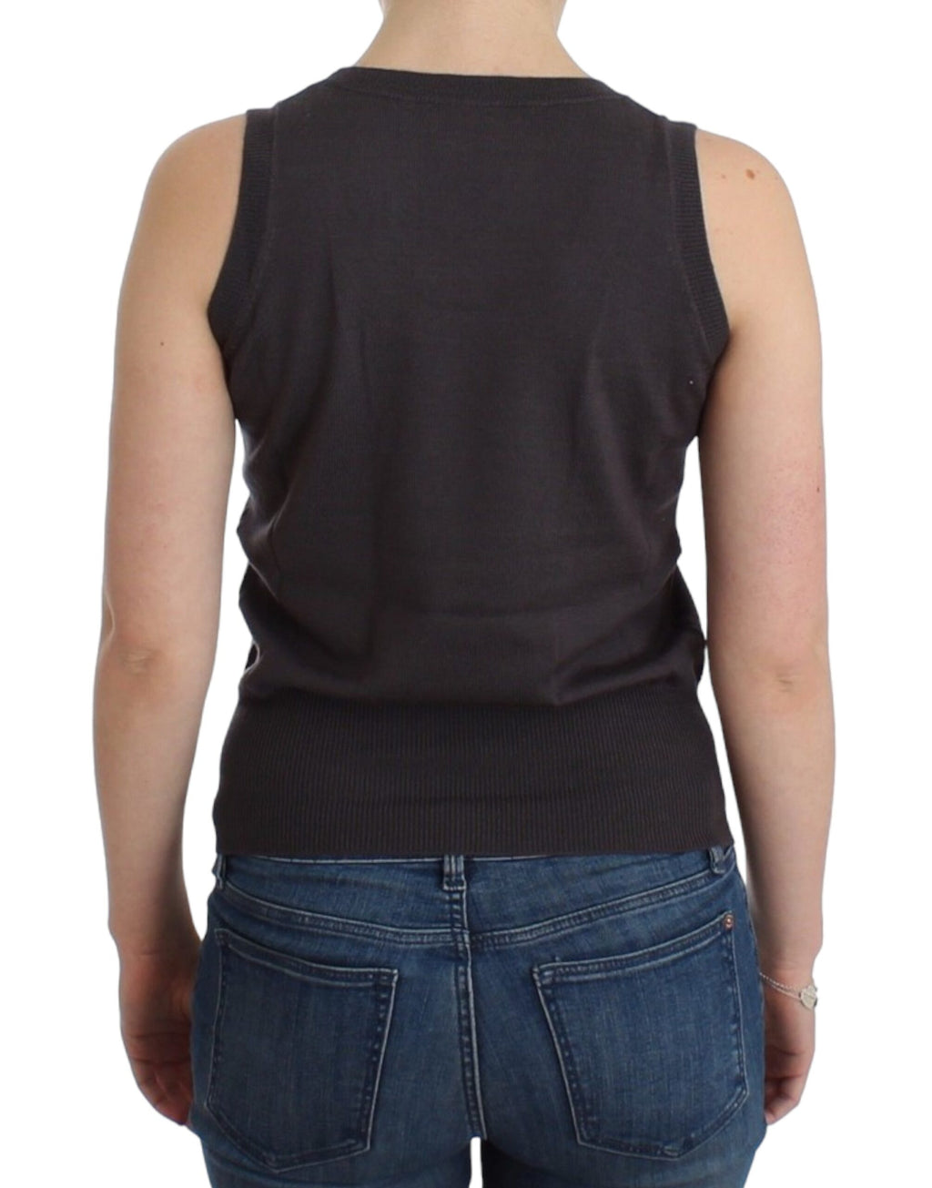 John Galliano Brown Sleeveless T-Shirt for Women detail view