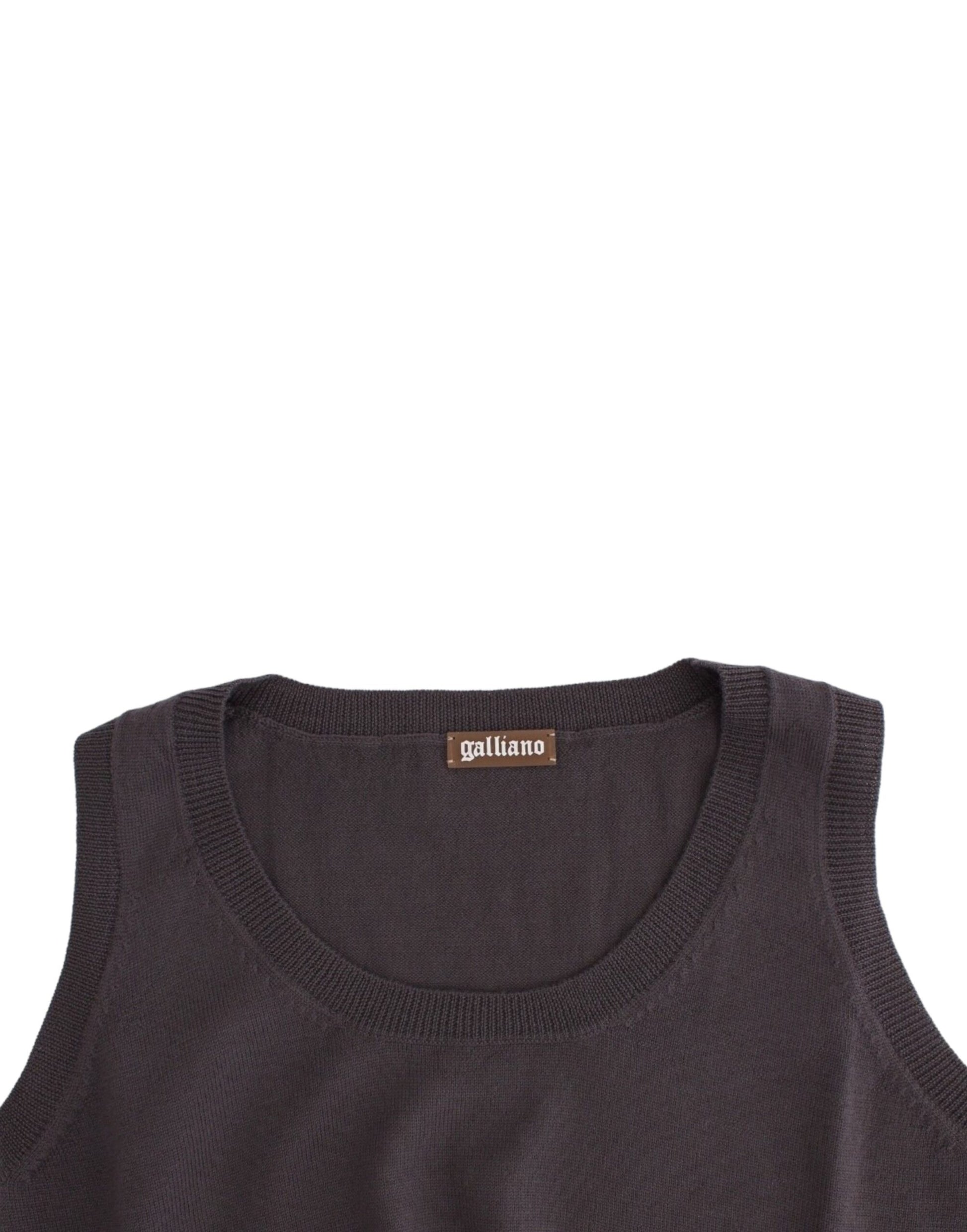 John Galliano Brown Sleeveless T-Shirt for Women additional view