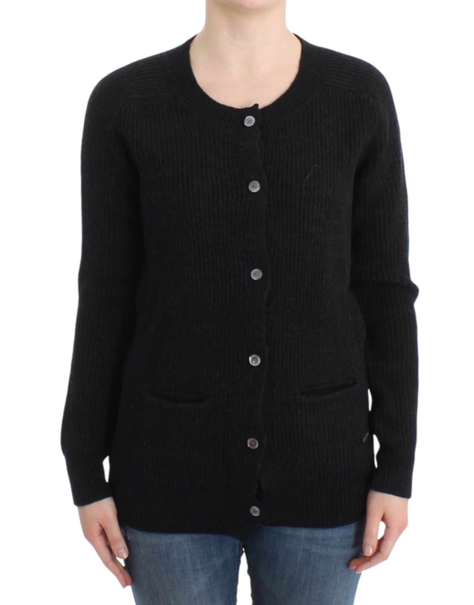 Cardigan en laine noire John Galliano