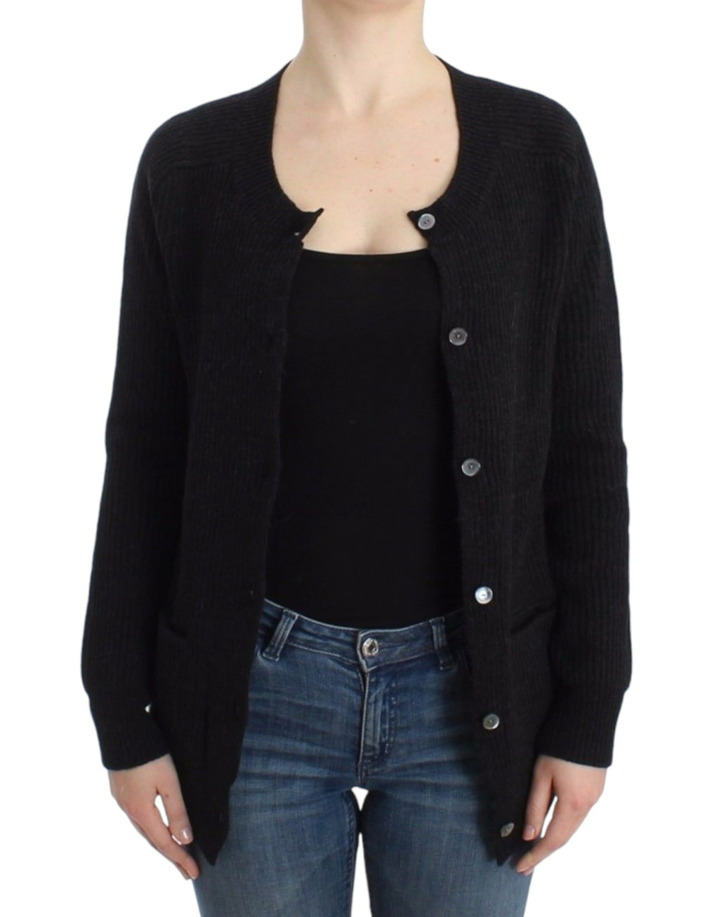Cardigan en laine noire John Galliano