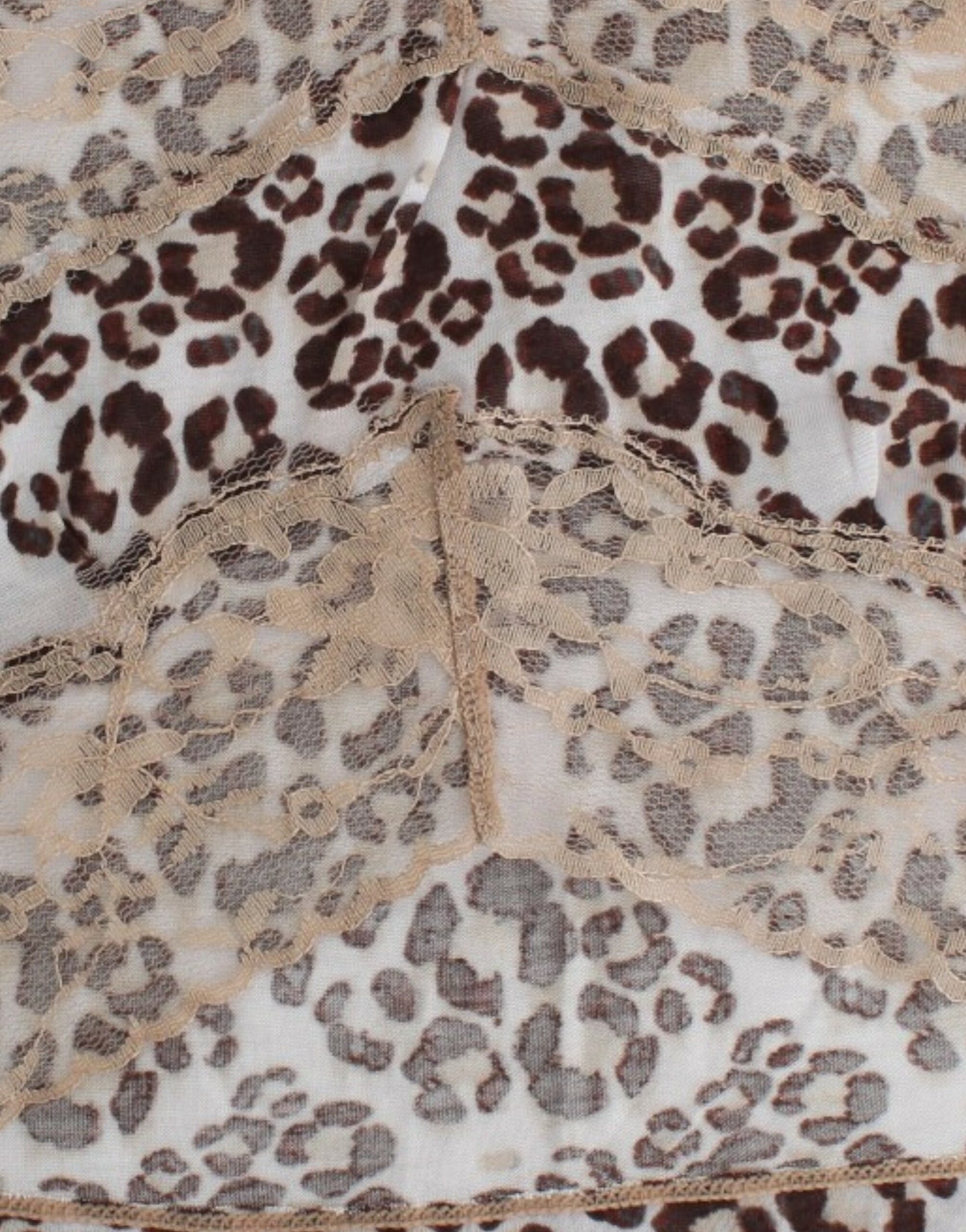 Haut en dentelle marron à manches longues Cavalli