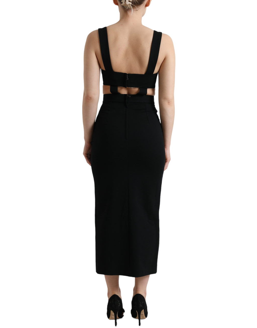 Dolce & Gabbana Black Midi Dress for Women detail view