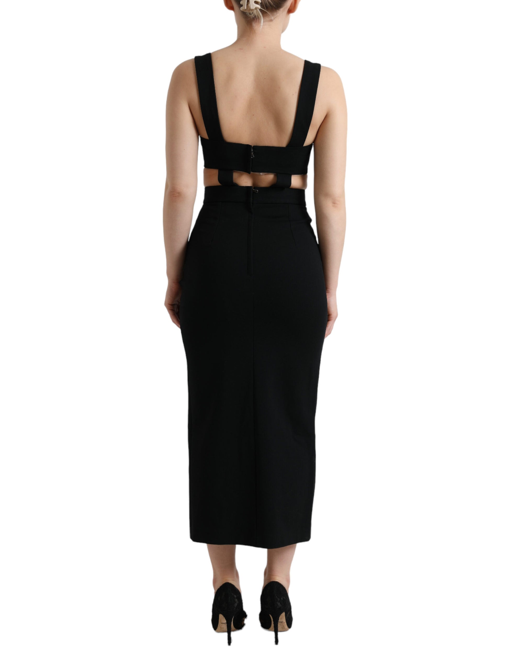 Dolce & Gabbana Black Midi Dress for Women detail view