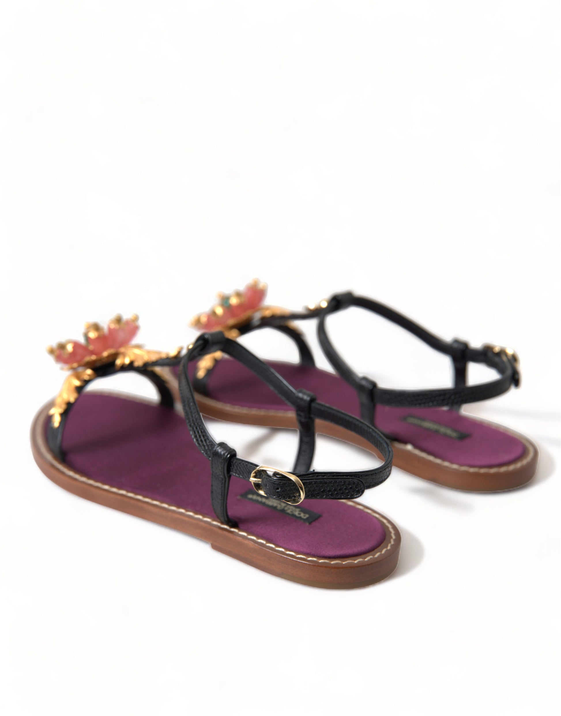 Dolce & Gabbana Black Flat for Women side view