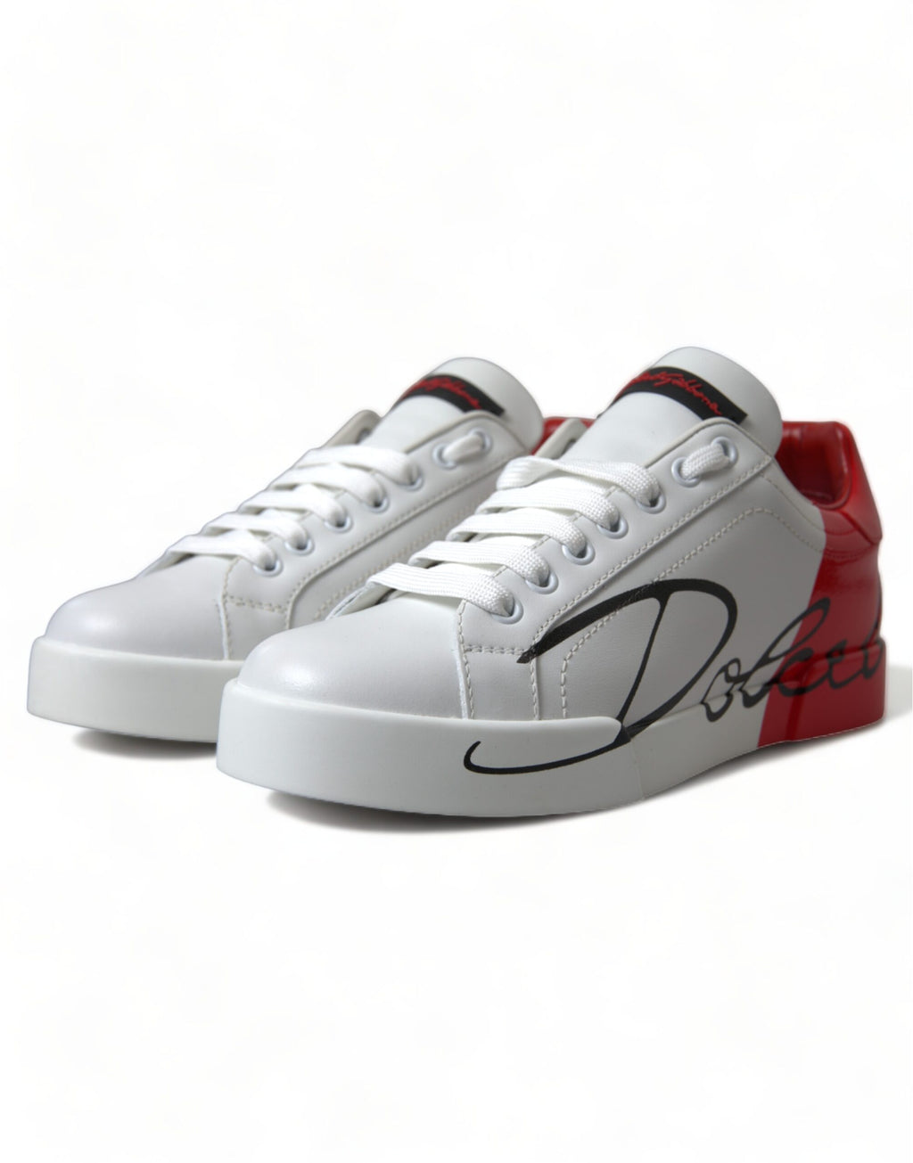 Dolce & Gabbana White Low Top Sneakers for Women side view