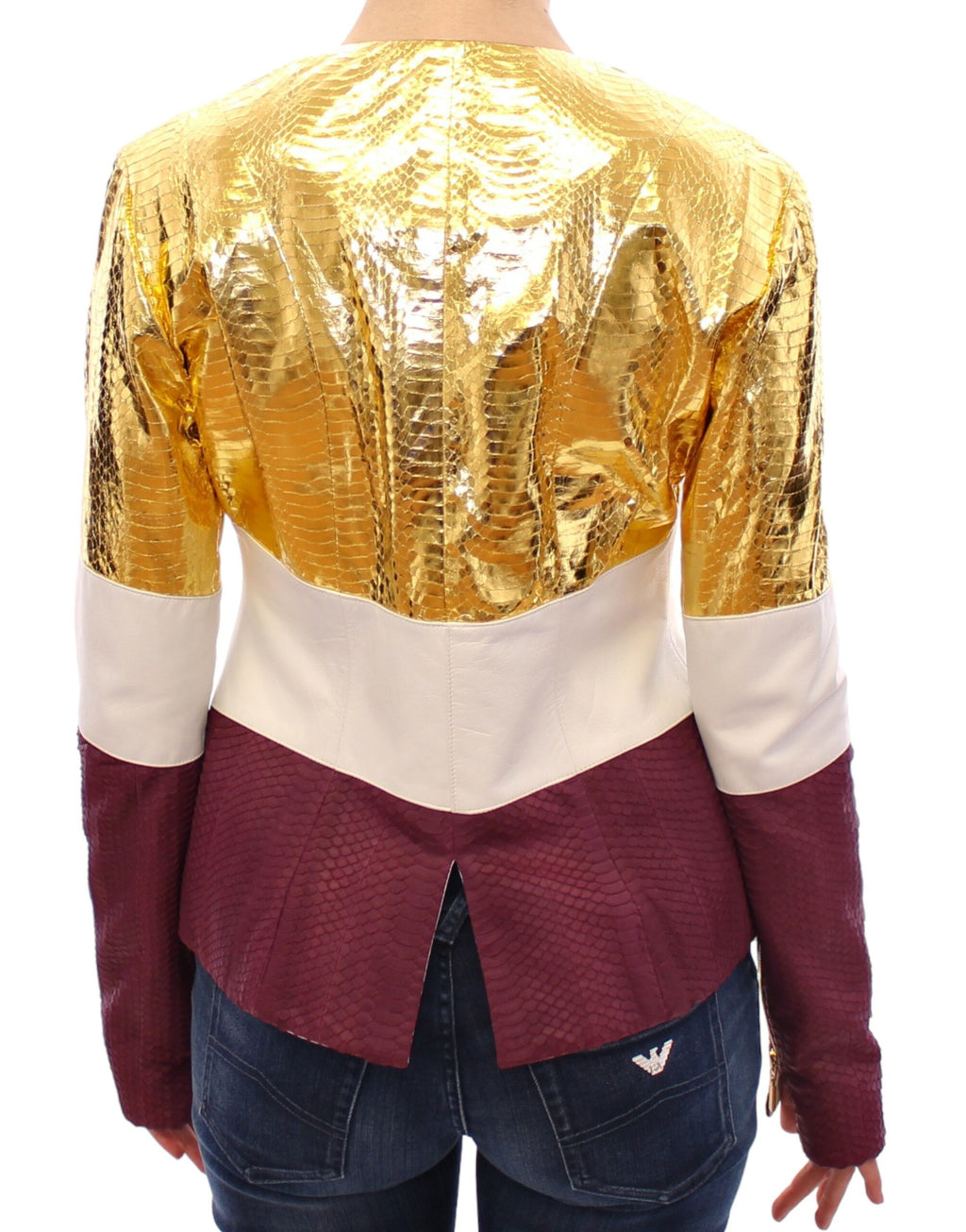Vladimiro Gioia White Leather Jackets for Women side view