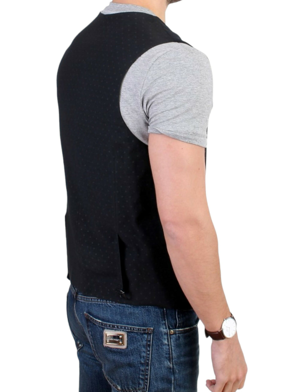 Costume National Black Waistcoats for Men side view