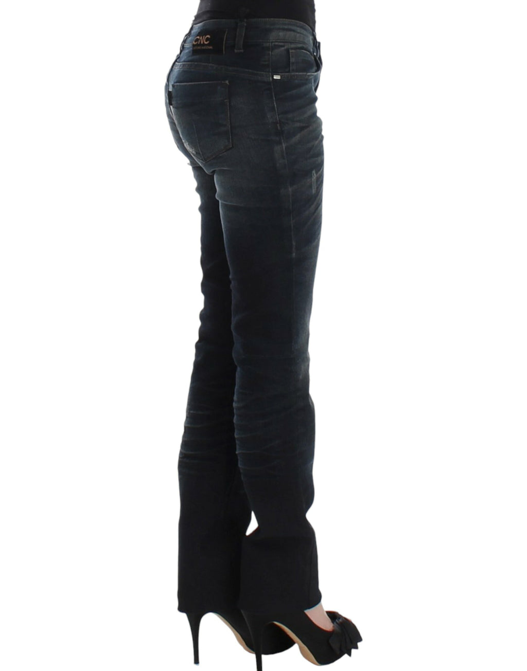 Costume National Blue Skinny Jeans for Women side view