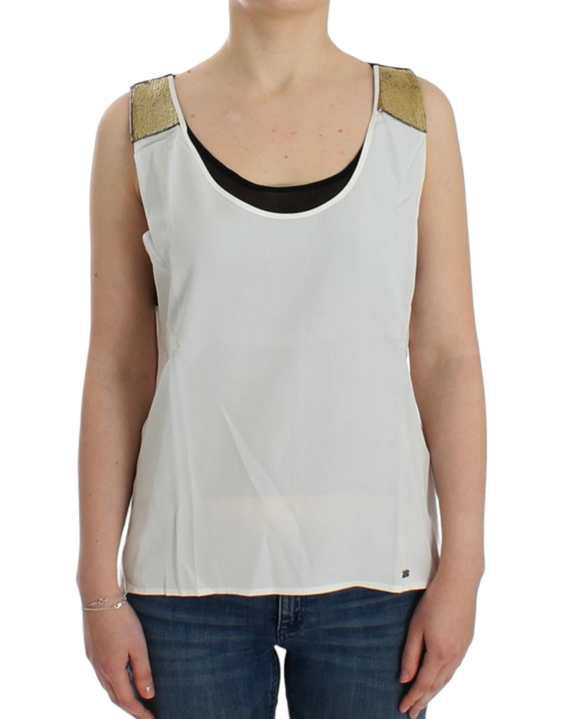 Costume National White Sleeveless T-Shirt for Women