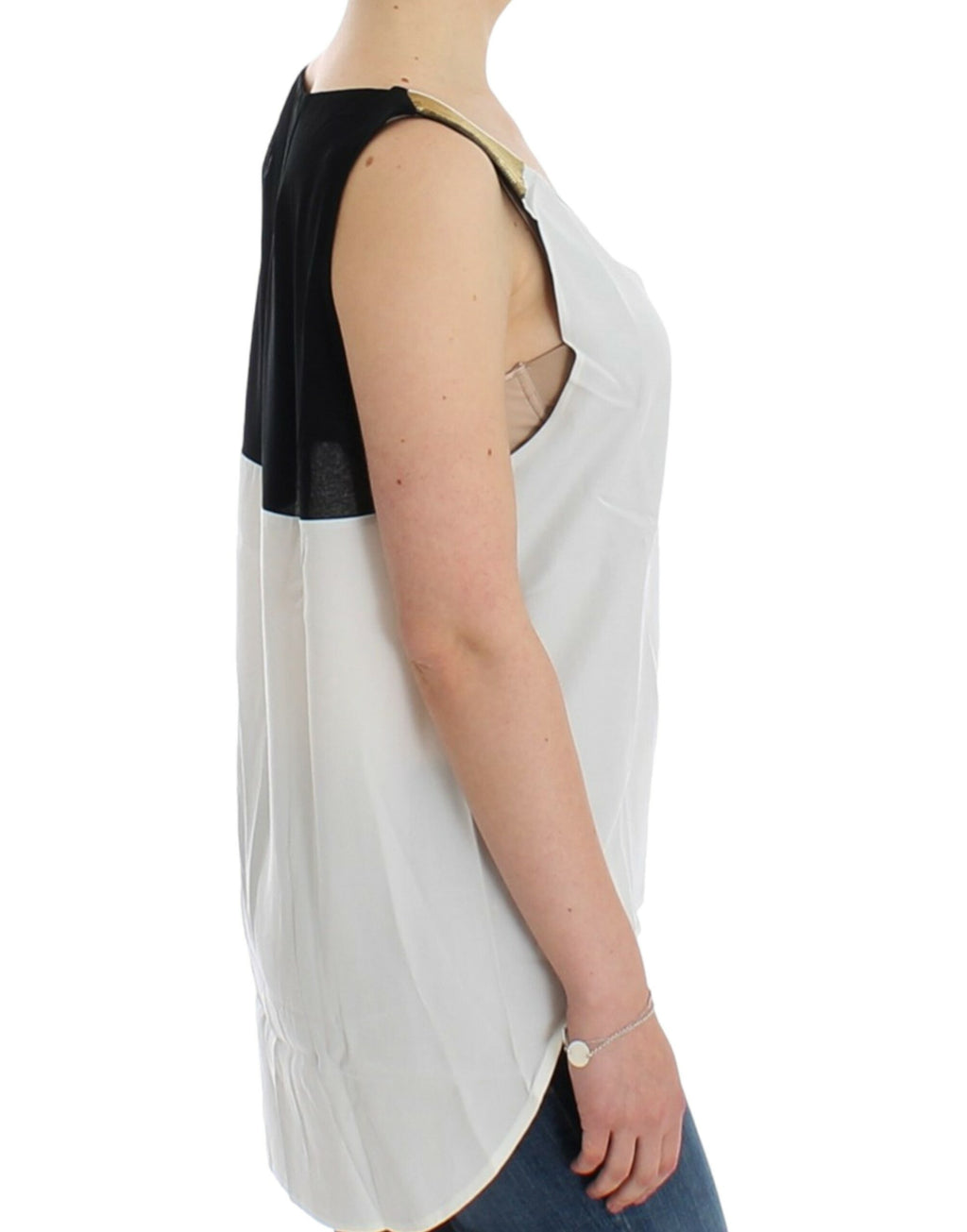 Costume National White Sleeveless T-Shirt for Women side view