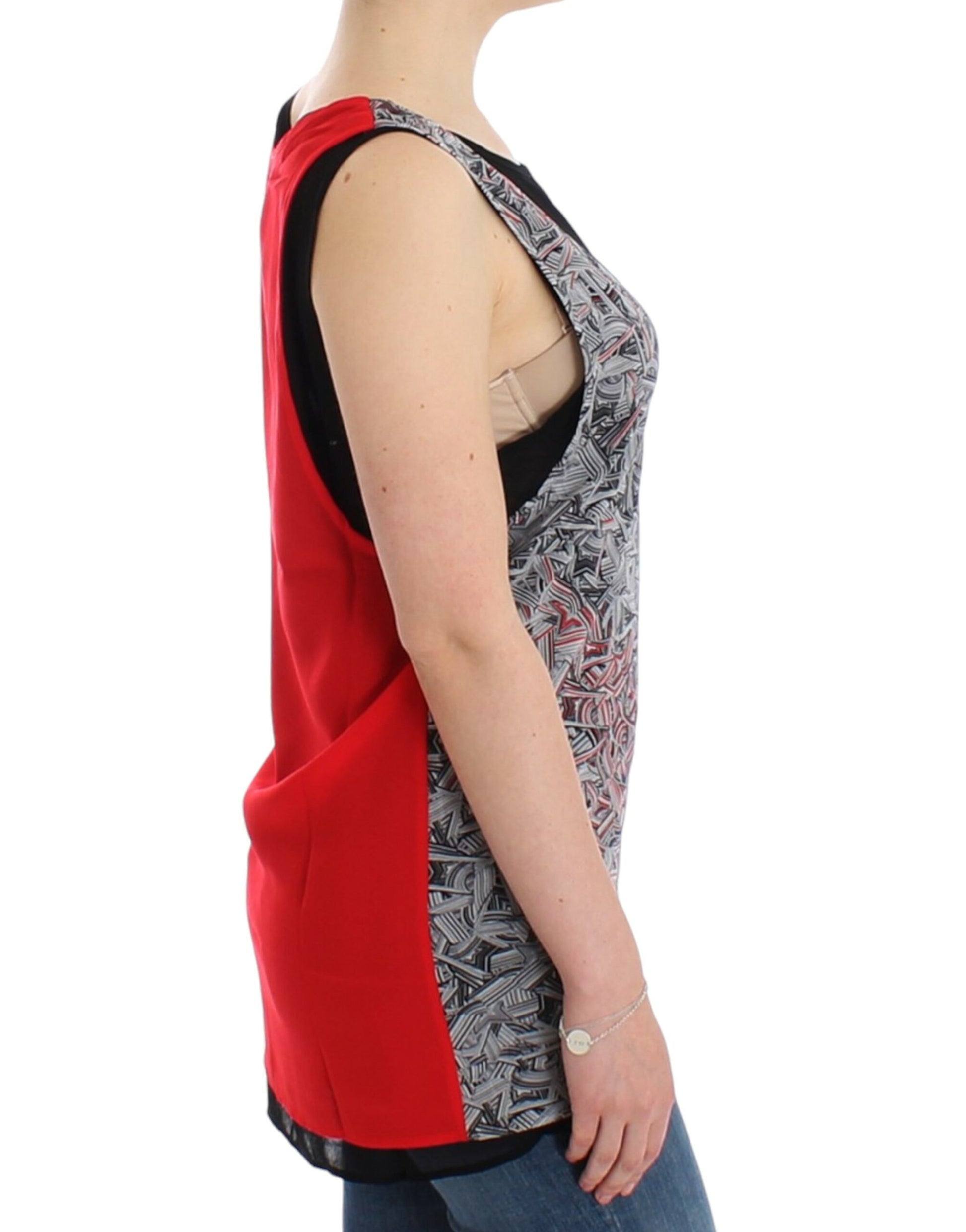 Costume National Black Sleeveless T-Shirt for Women side view