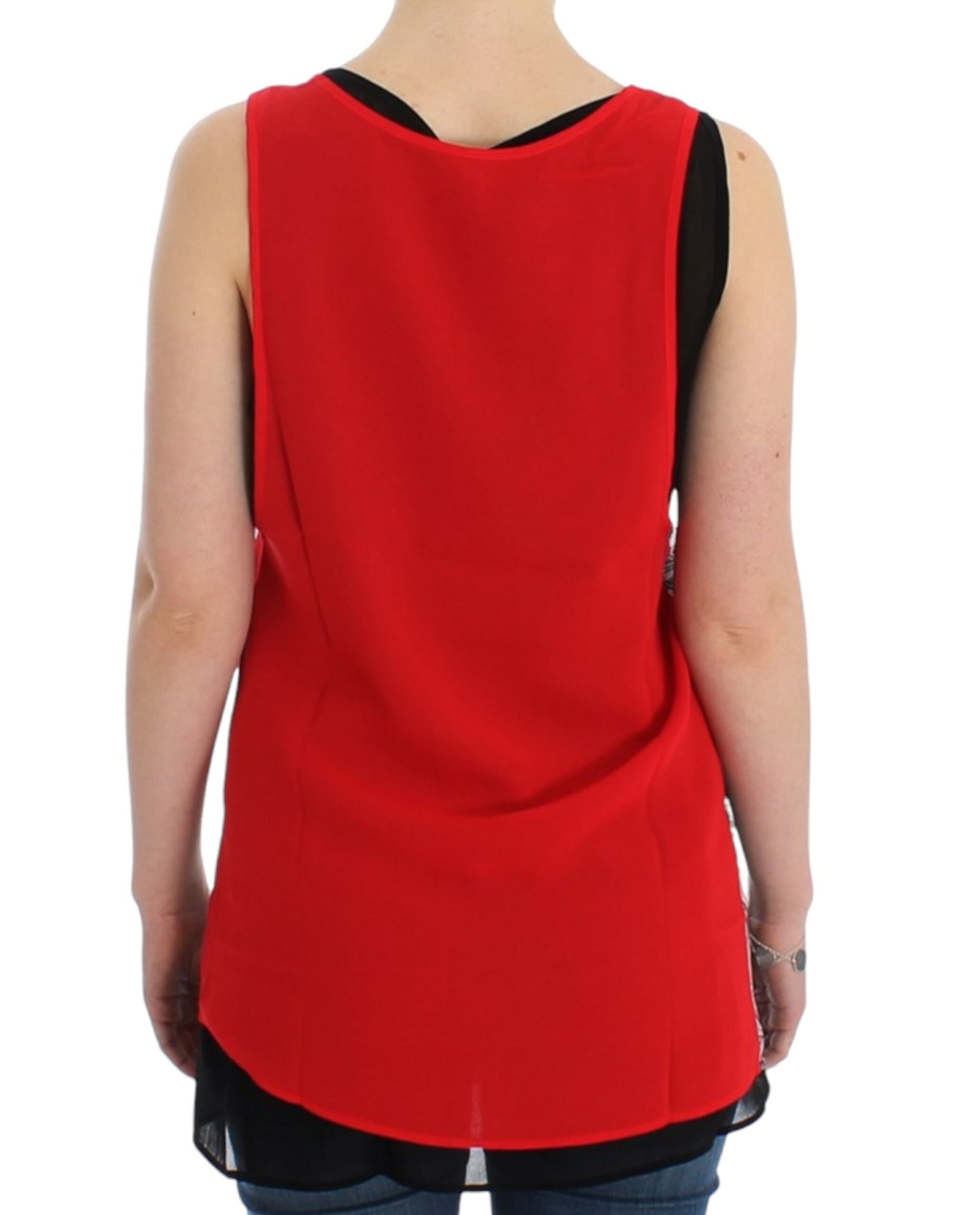 Costume National Black Sleeveless T-Shirt for Women detail view