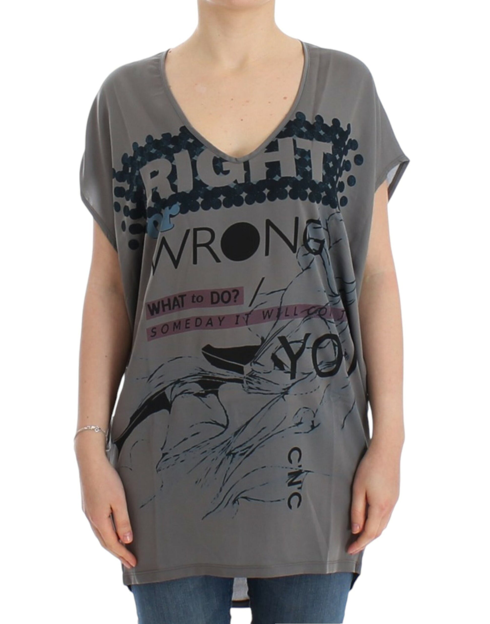 Costume National Grey T-Shirt for Women