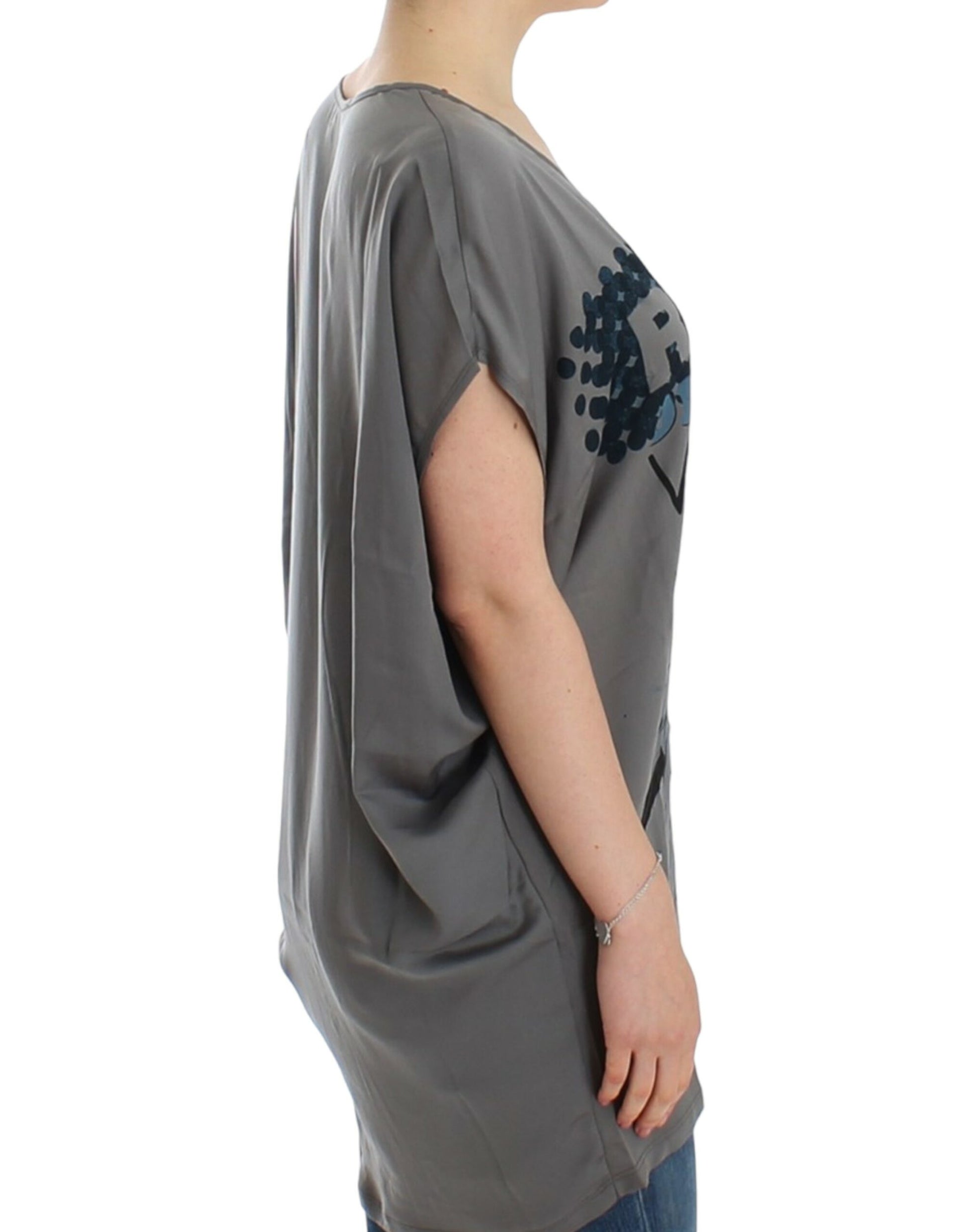 Costume National Grey T-Shirt for Women side view