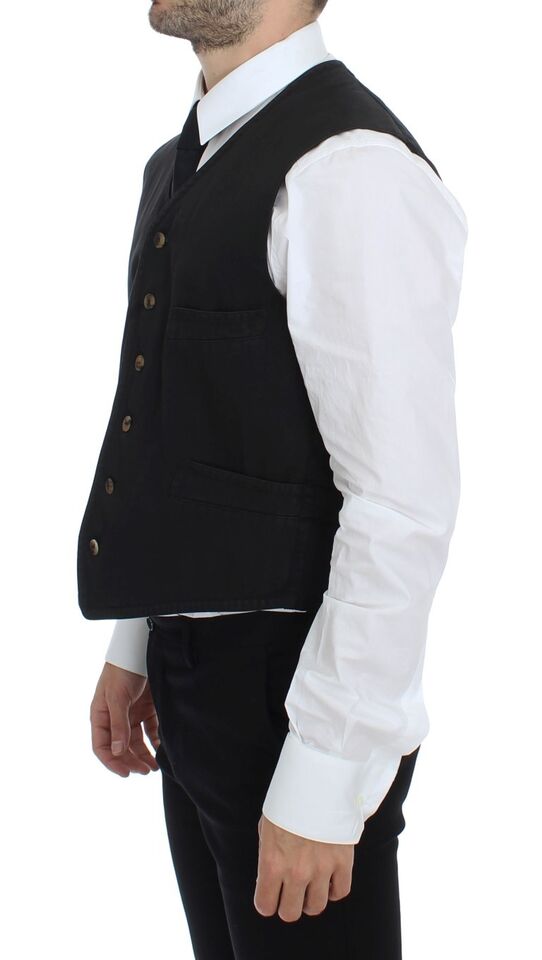 Dolce & Gabbana Black Waistcoats for Men side view
