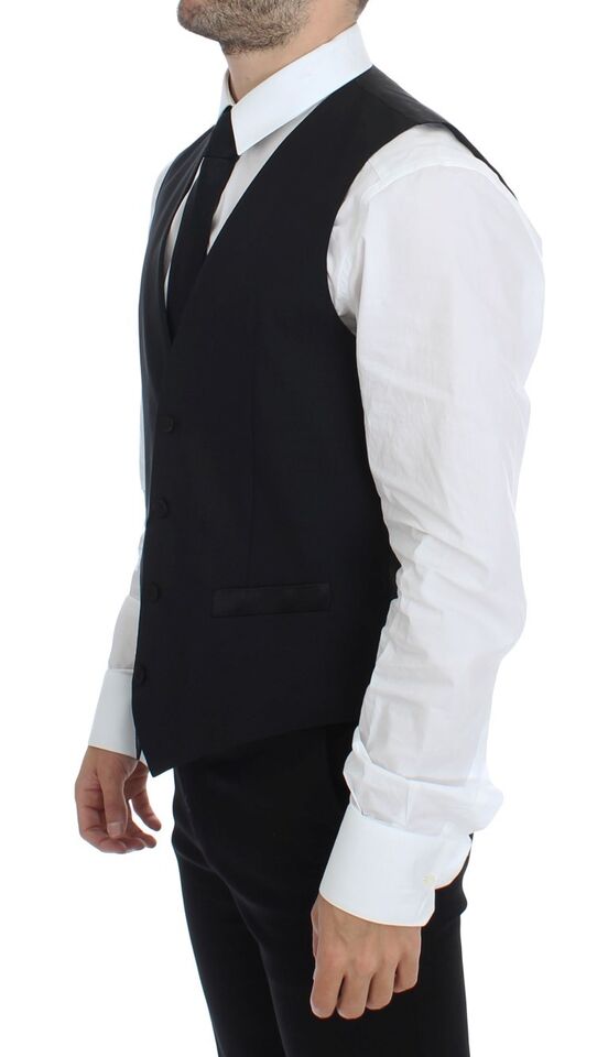 Dolce & Gabbana Black Waistcoats for Men side view