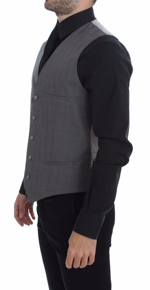 Dolce & Gabbana Grey Waistcoats for Men side view
