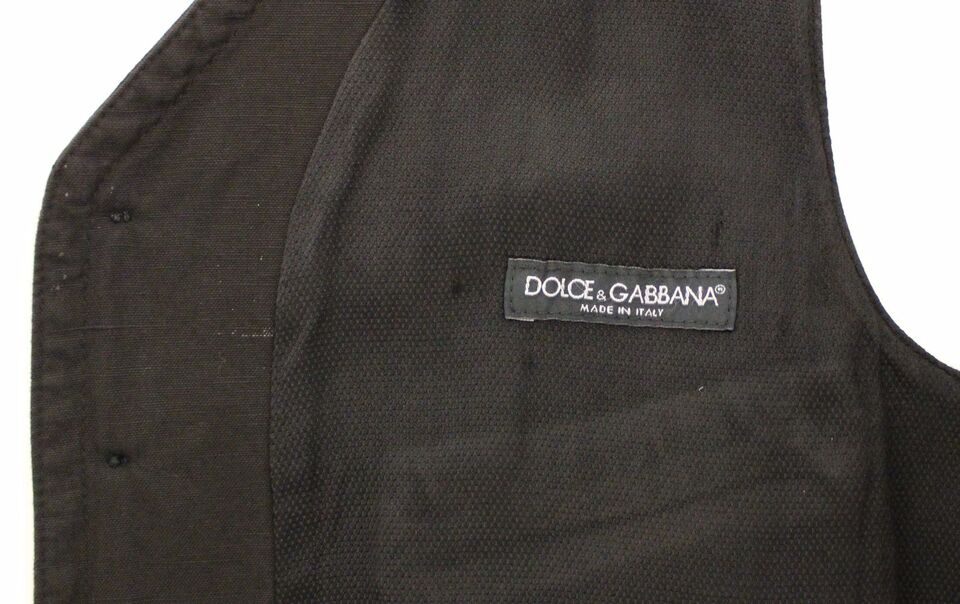 Blazer Gilet Robe en Coton et Lin Noir Dolce & Gabbana