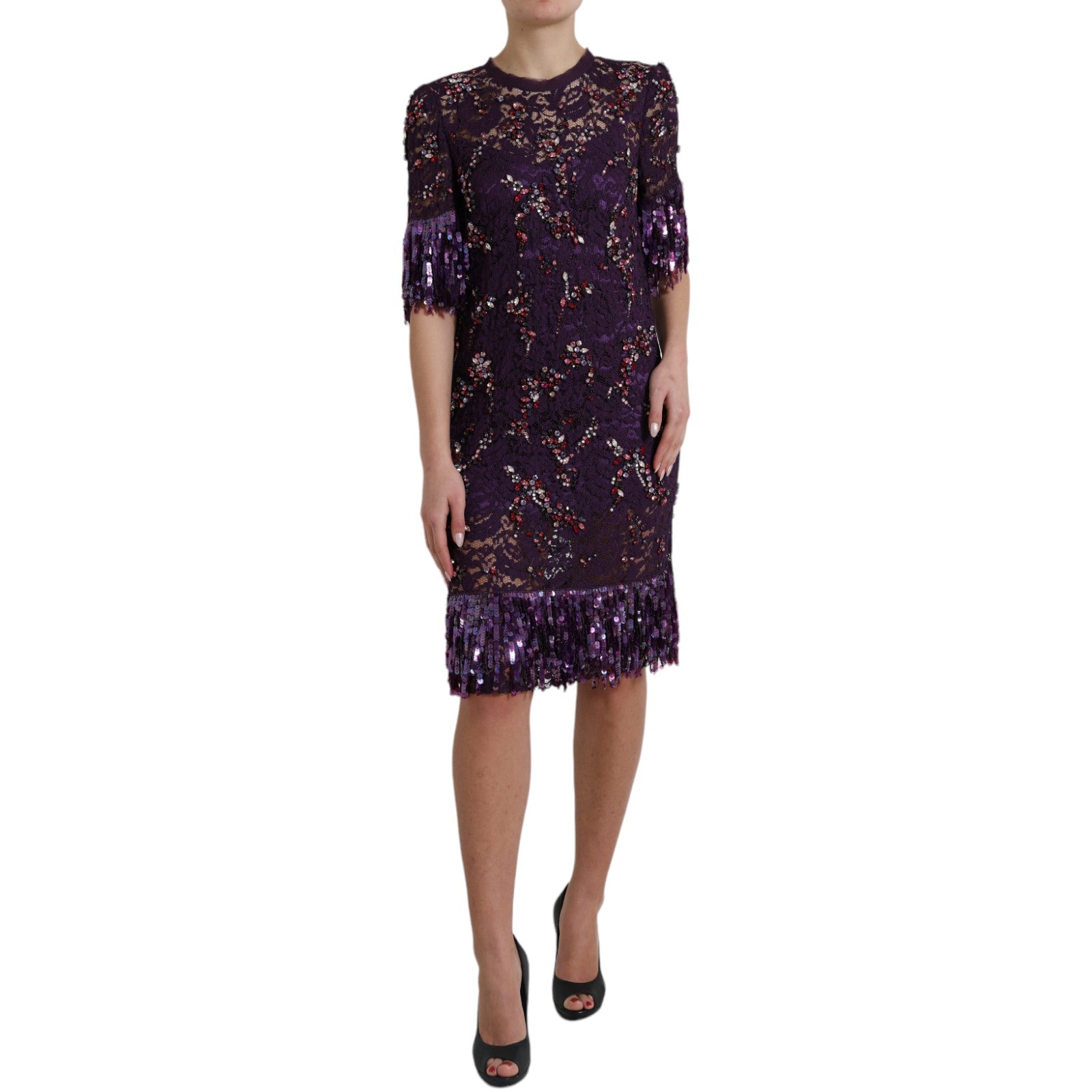 Dolce & Gabbana Purple Midi Dress for Women side view