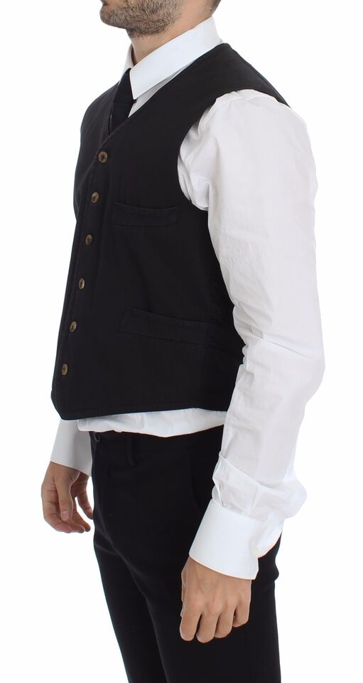 Dolce & Gabbana Black Waistcoats for Men side view