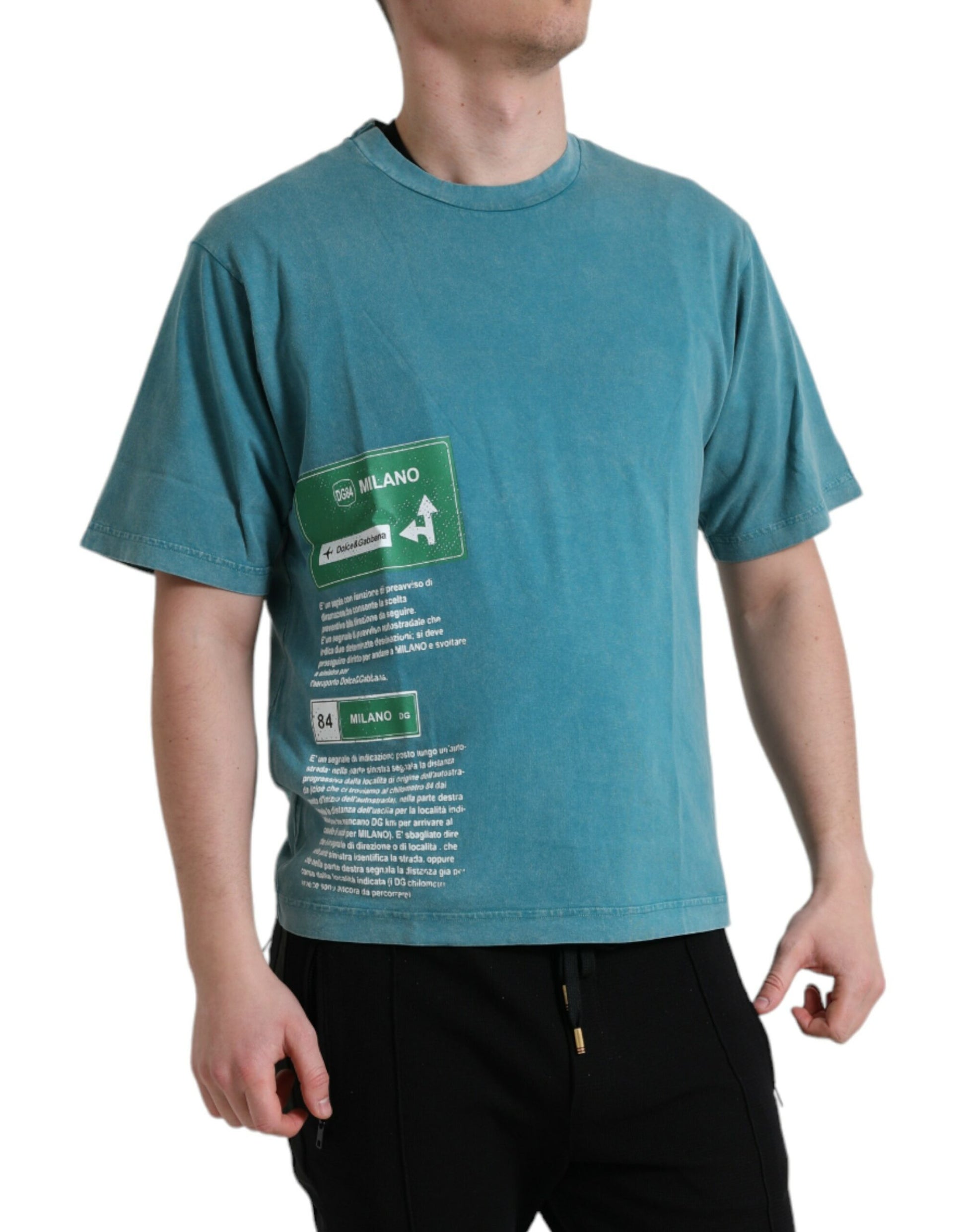 Dolce & Gabbana Blue T-Shirt for Men side view