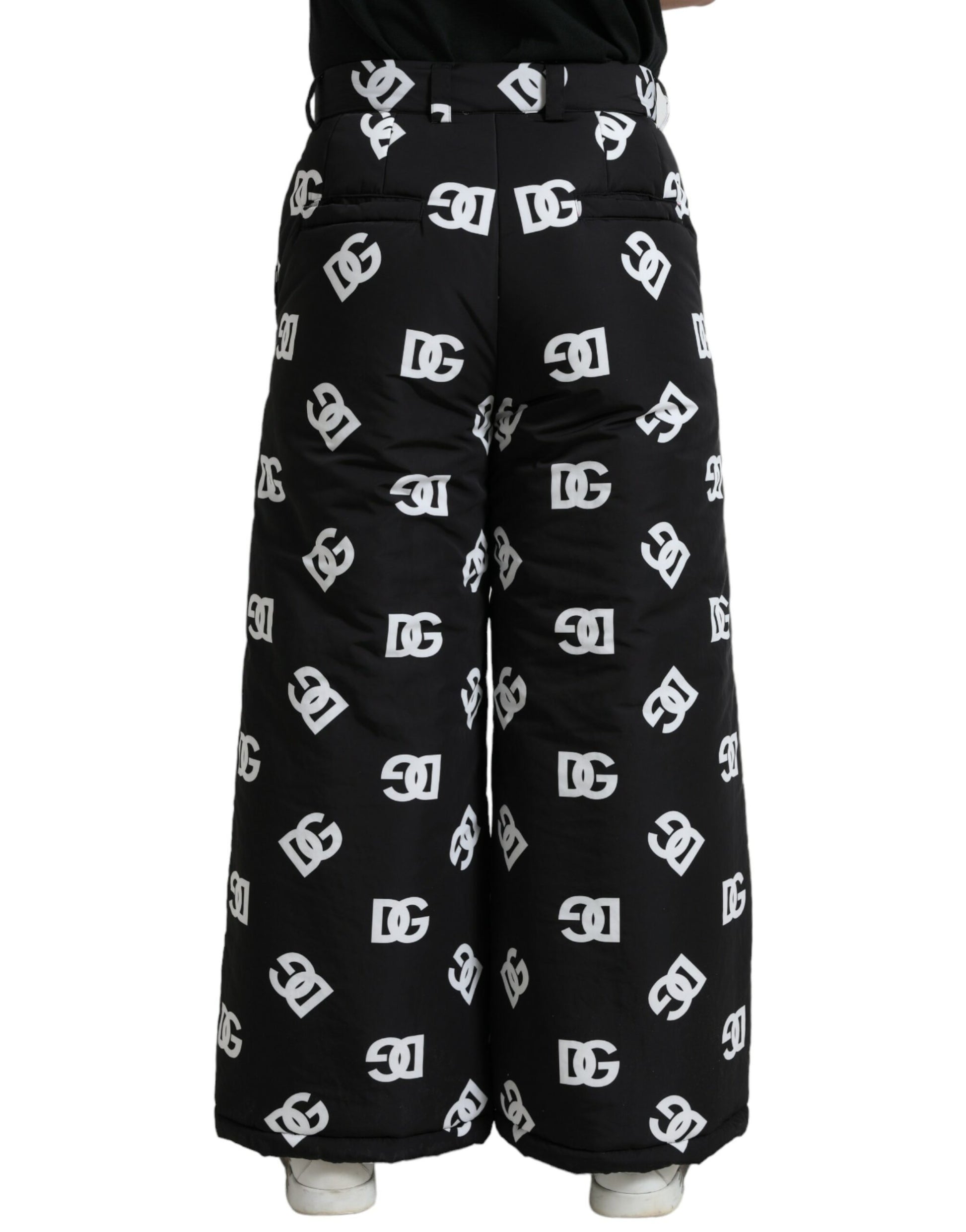 Pantalon large Dolce & Gabbana noir avec logo imprimé DG