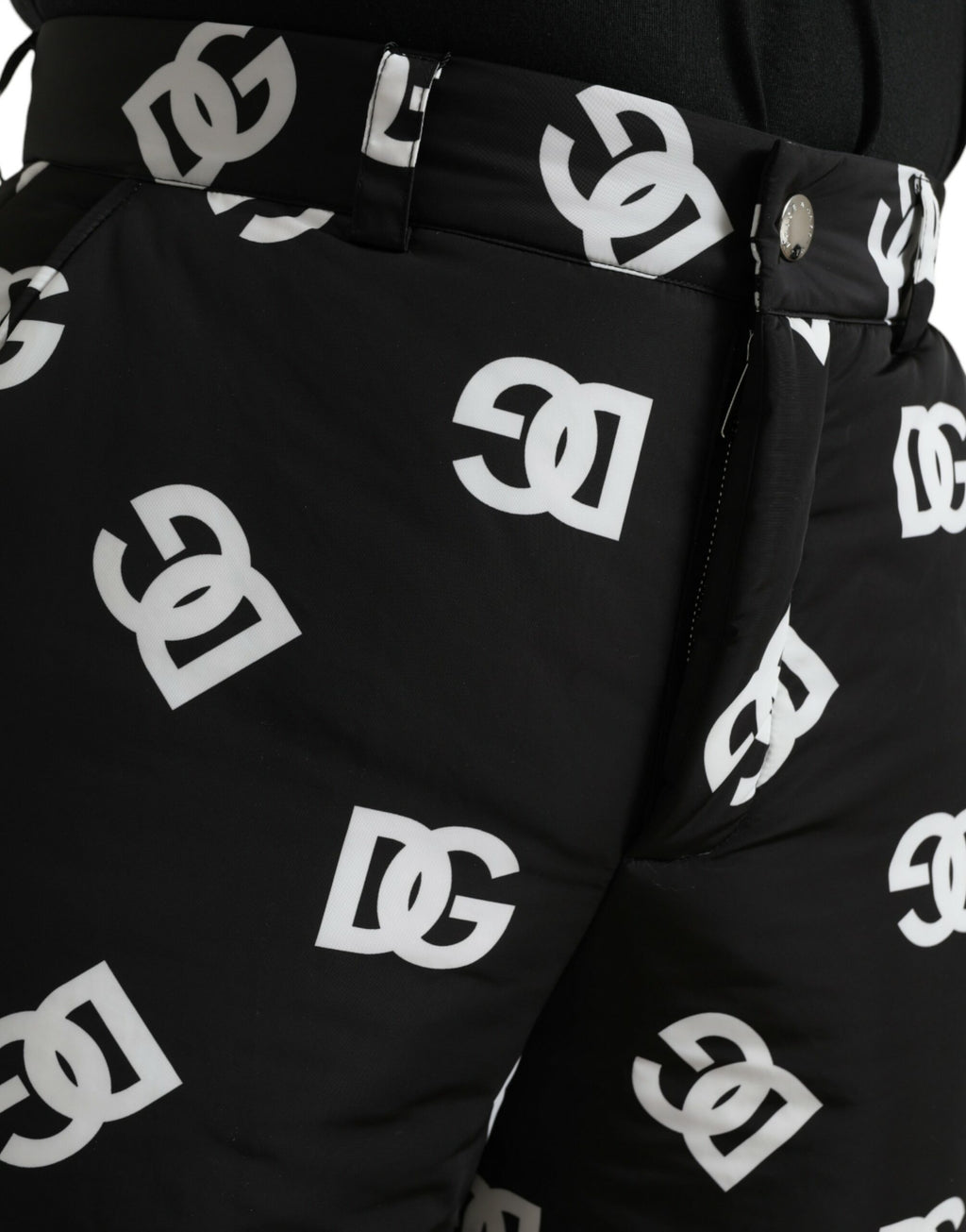 Pantalon large Dolce & Gabbana noir avec logo imprimé DG