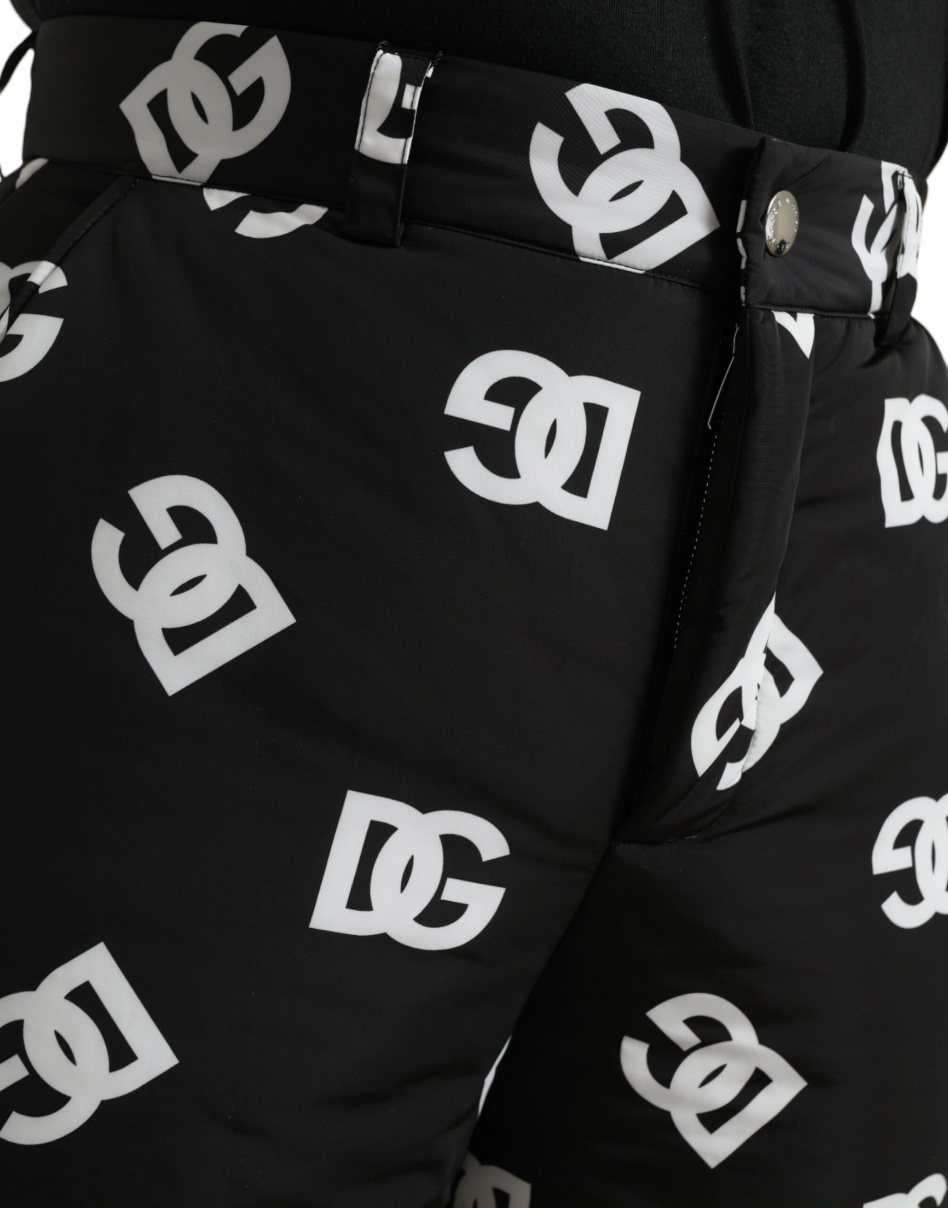 Pantalon large Dolce & Gabbana noir avec logo imprimé DG