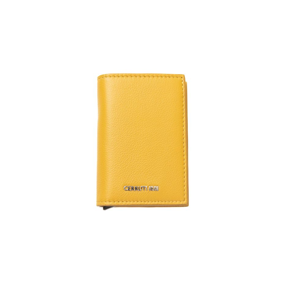 Portefeuille homme en cuir de veau jaune Cerruti 1881