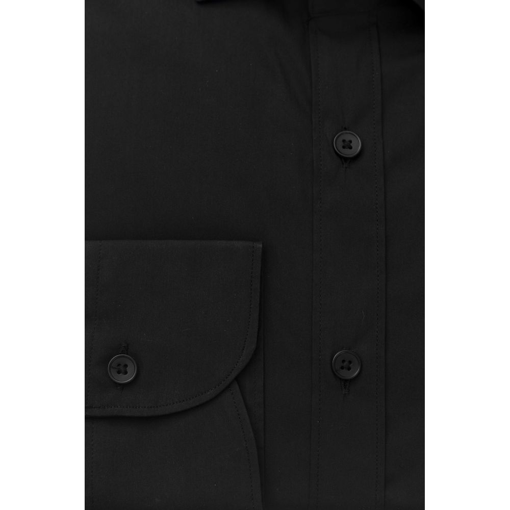 Chemise ajustée Bagutta en coton noir pour homme