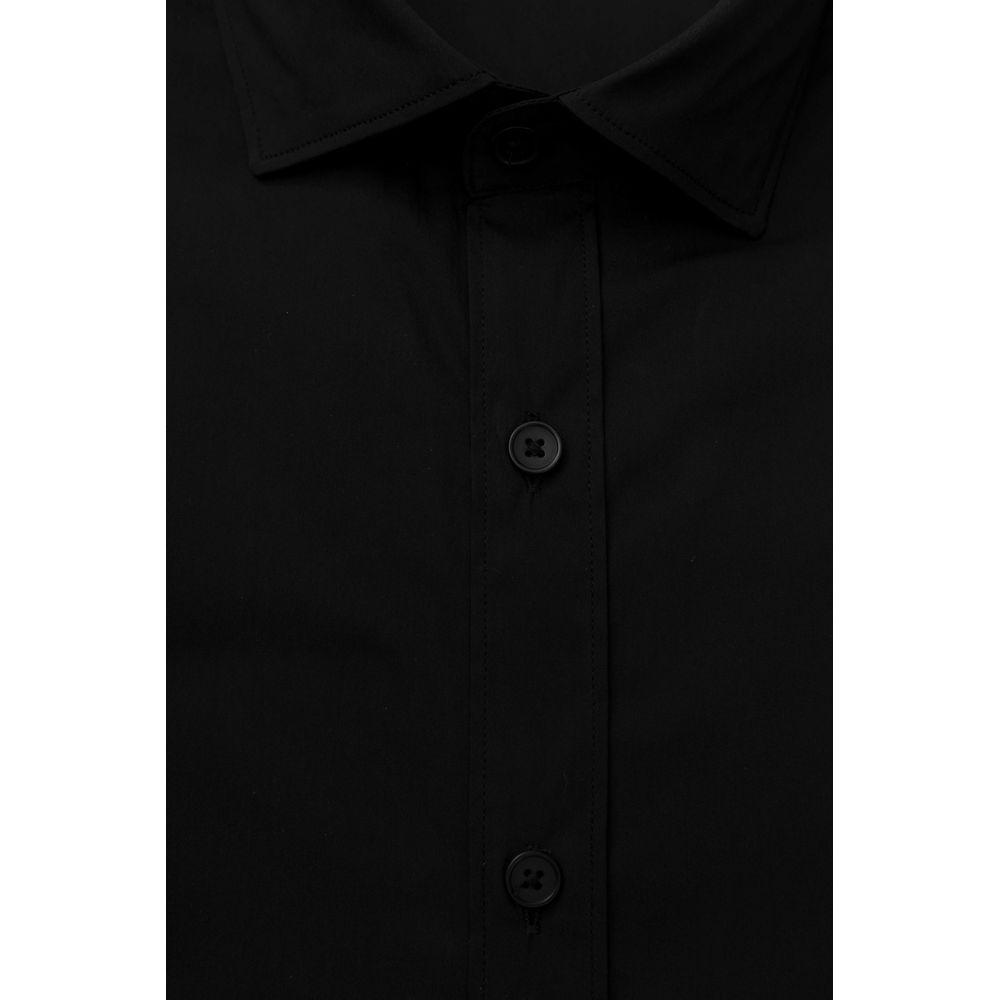 Chemise ajustée Bagutta en coton noir pour homme