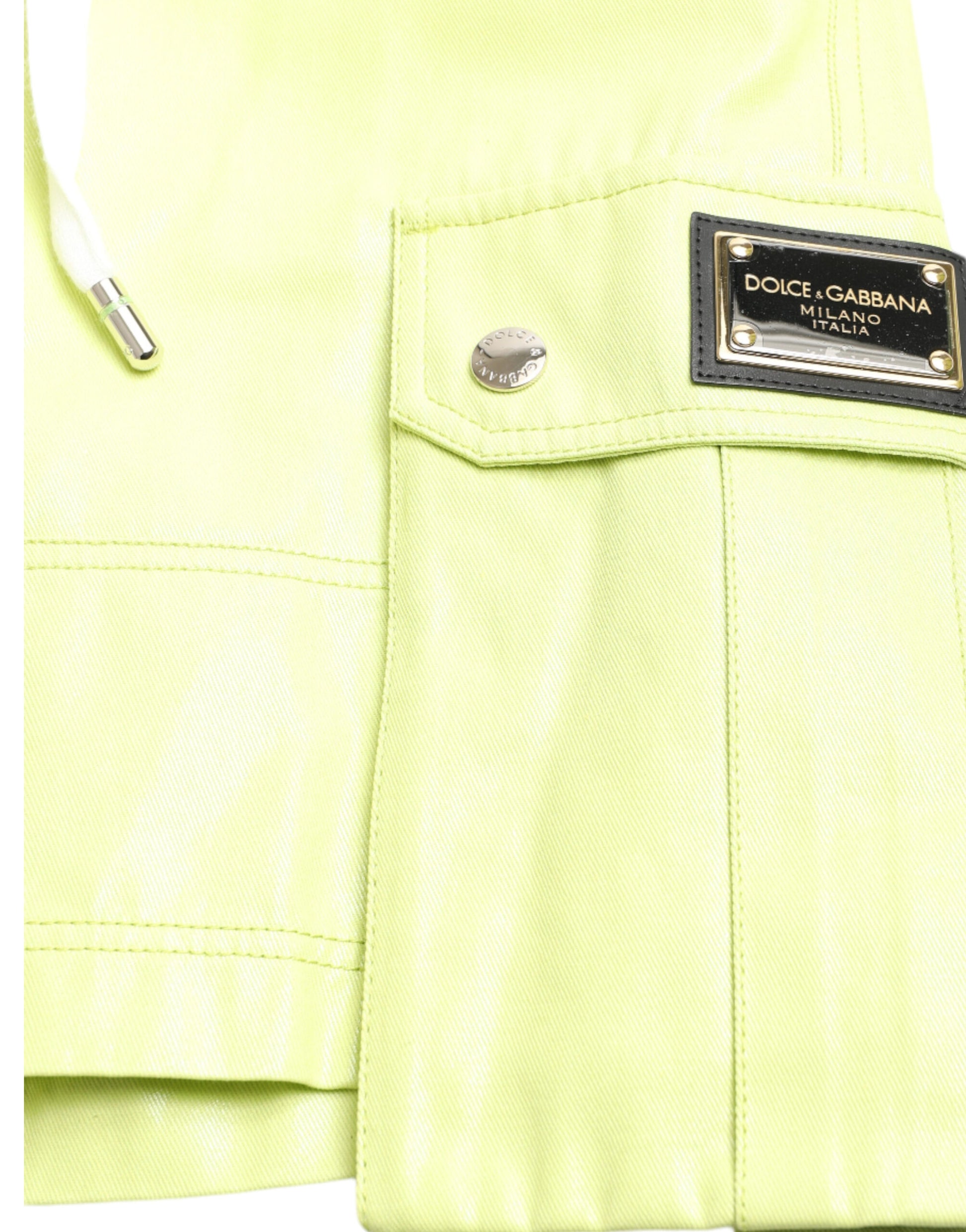 Short de style cargo bermuda en coton vert clair pour homme Dolce & Gabbana